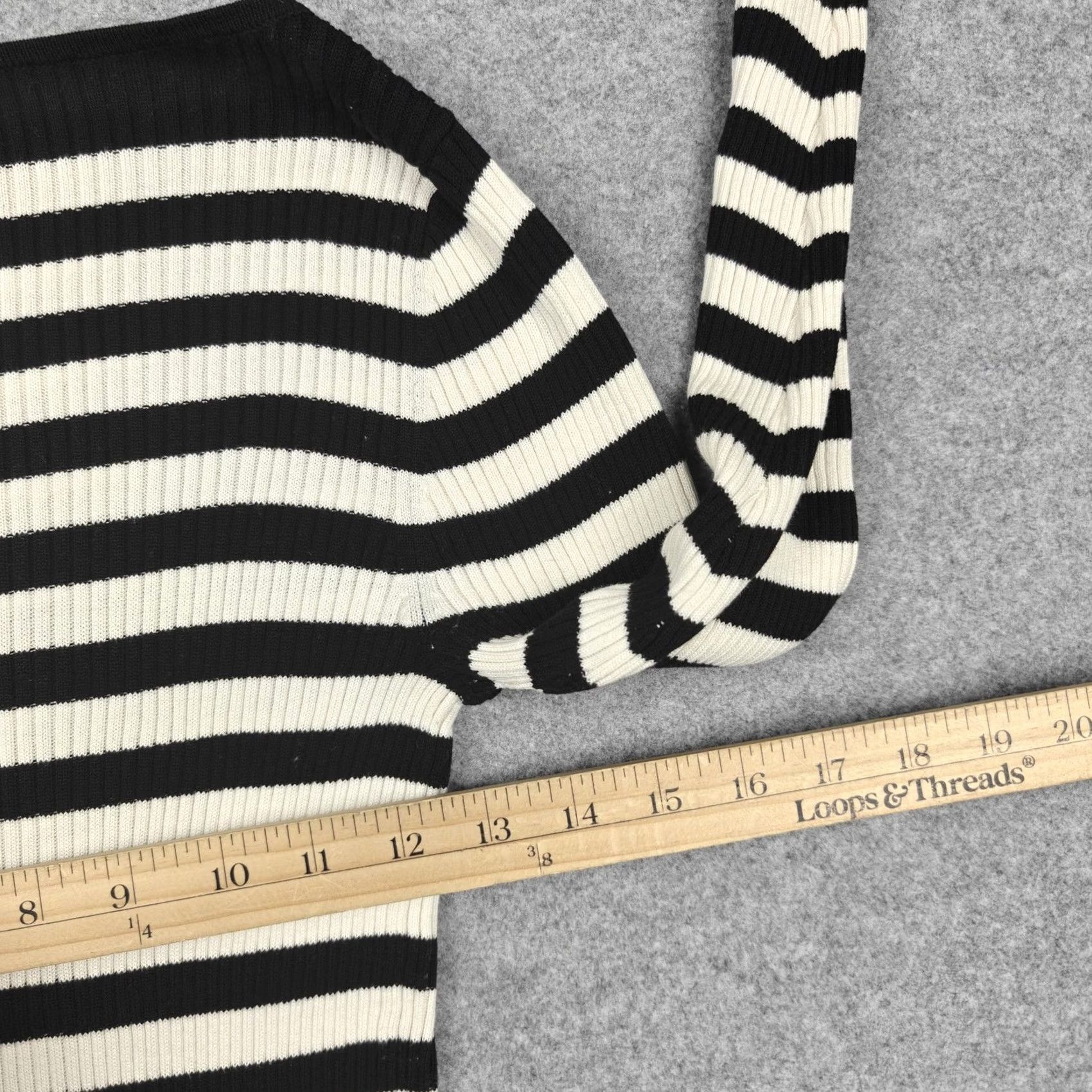 Ralph Lauren Lauren Ralph Lauren Sweater Womens Small Black White Stripe Knit Boat Neck Size S / US 4 / IT 40 - 6 Thumbnail