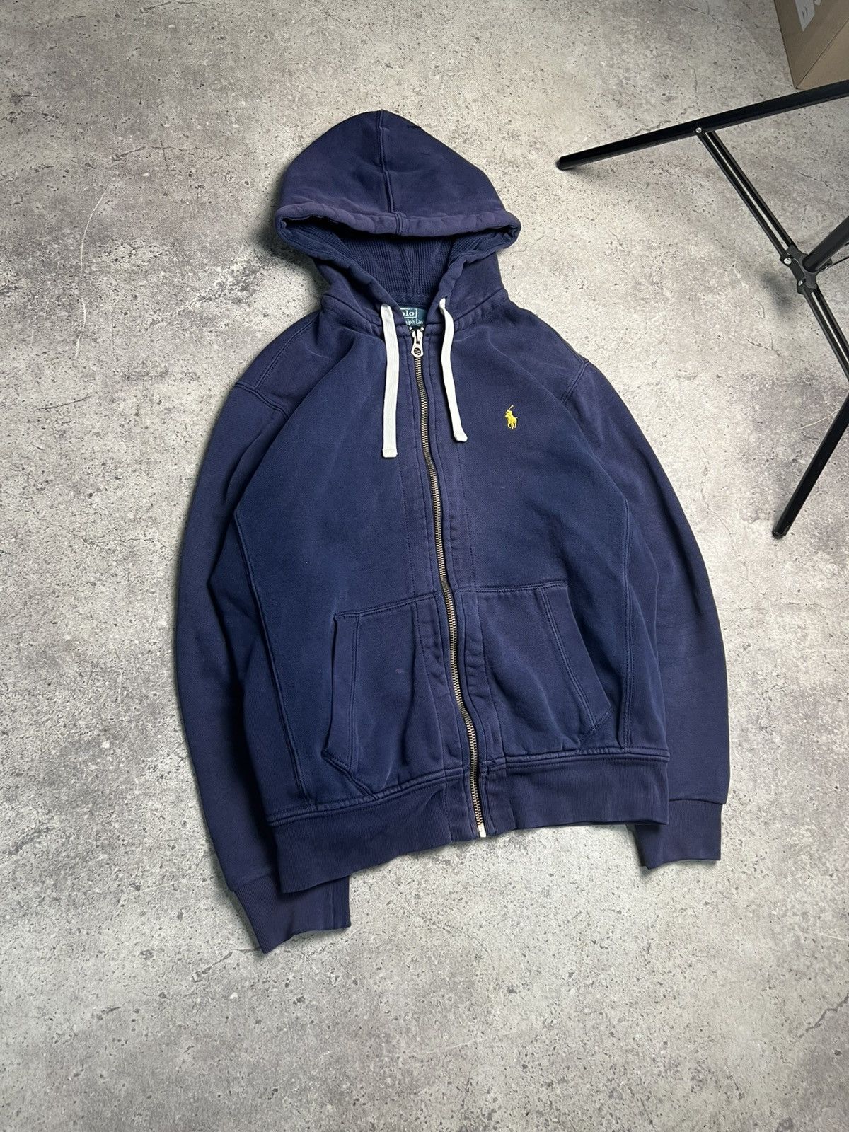Polo Ralph Lauren Vintage 90s Polo Ralph Lauren Zip Up Hoodie Blue faded Size US M / EU 48-50 / 2 - 2 Thumbnail
