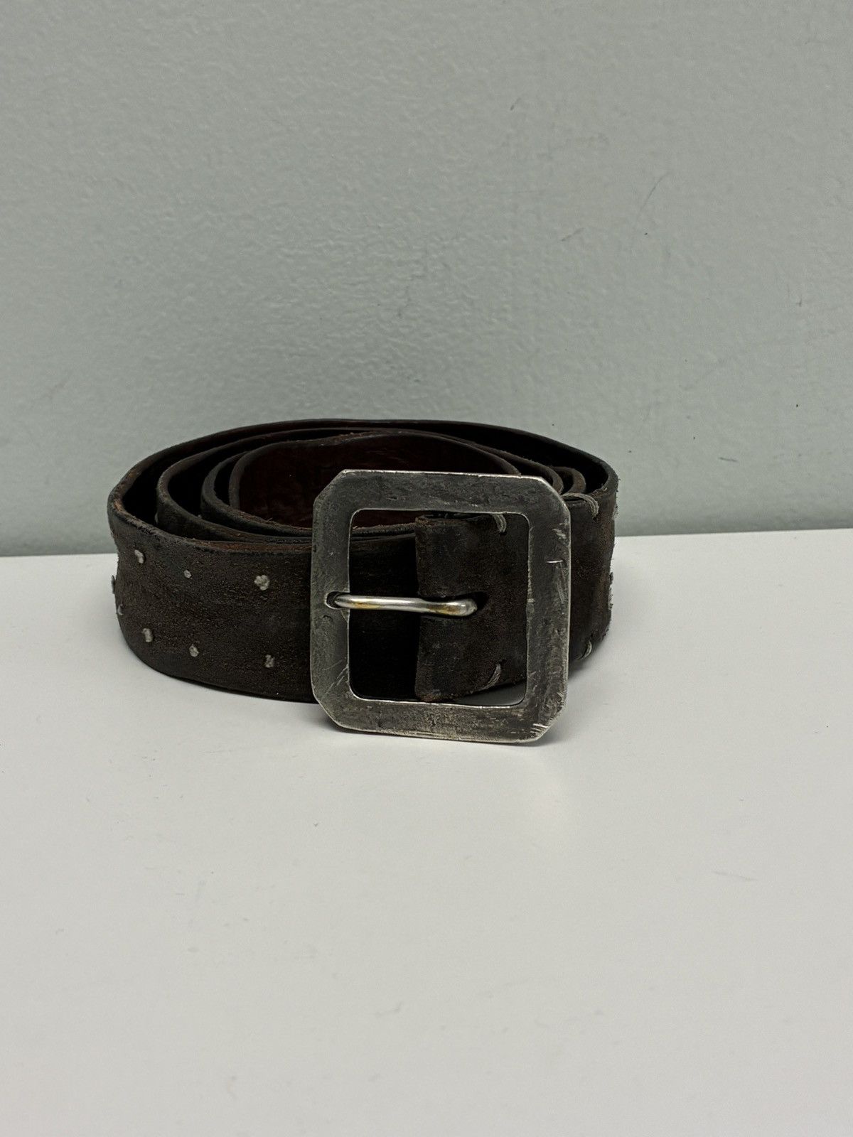 John Varvatos Suede Knot Belt Size: 36 Size 36 - 4 Thumbnail
