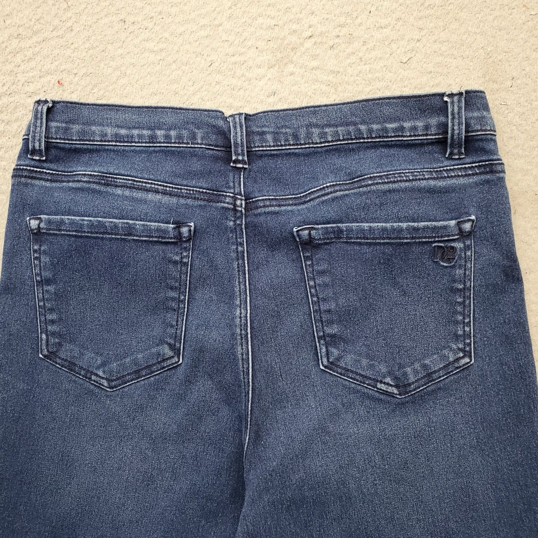 Denime DG2 Faded Whiskered Bootcut Jeans Womens Size 10 Blue Denim Medium Wash Stretch Jeans Womens Mens? Size 32" / US 10 / IT 46 - 8 Thumbnail