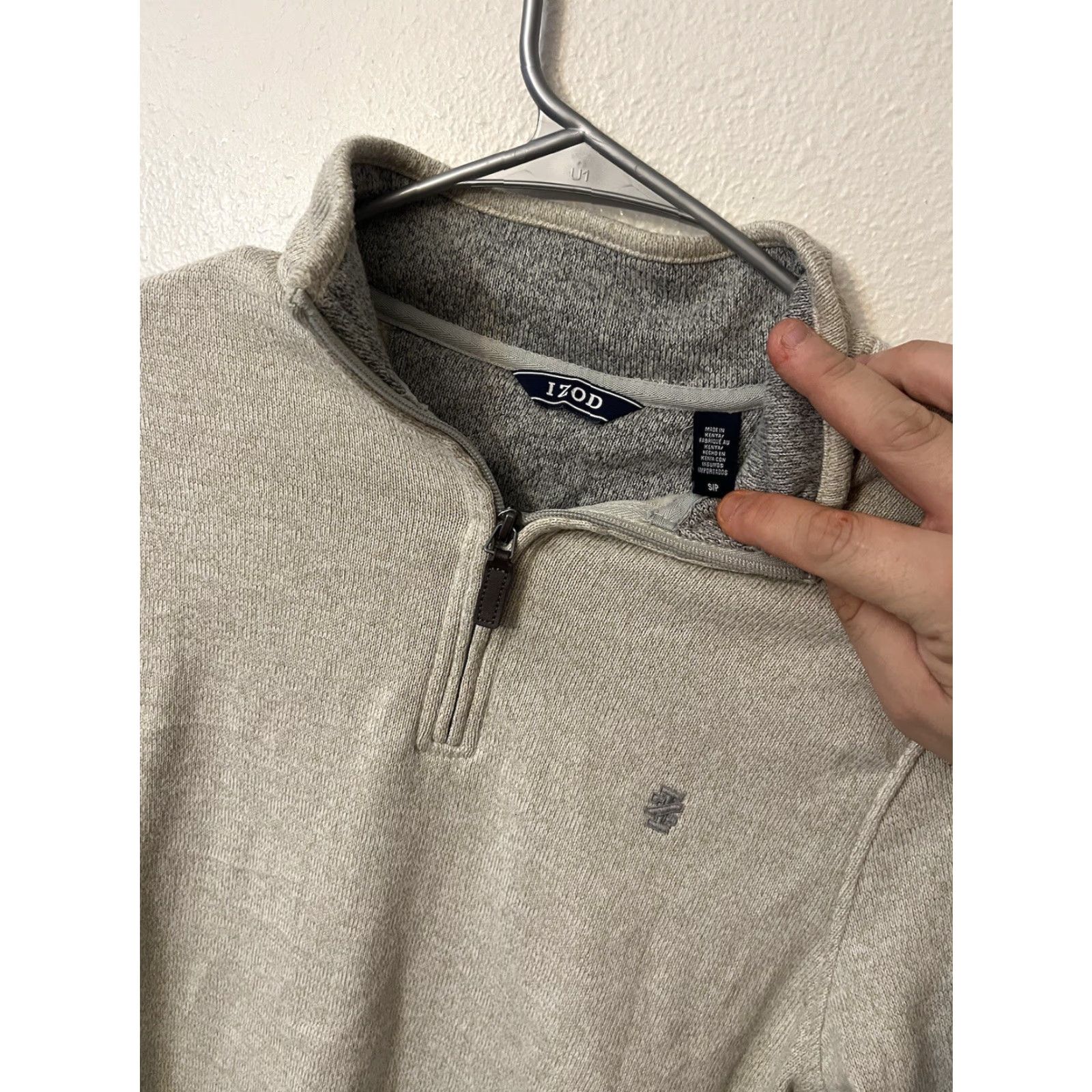 Izod Izod Solid 1/4 Zip Pullover Long Sleeve Small Gray Men Size US S / EU 44-46 / 1 - 2 Thumbnail