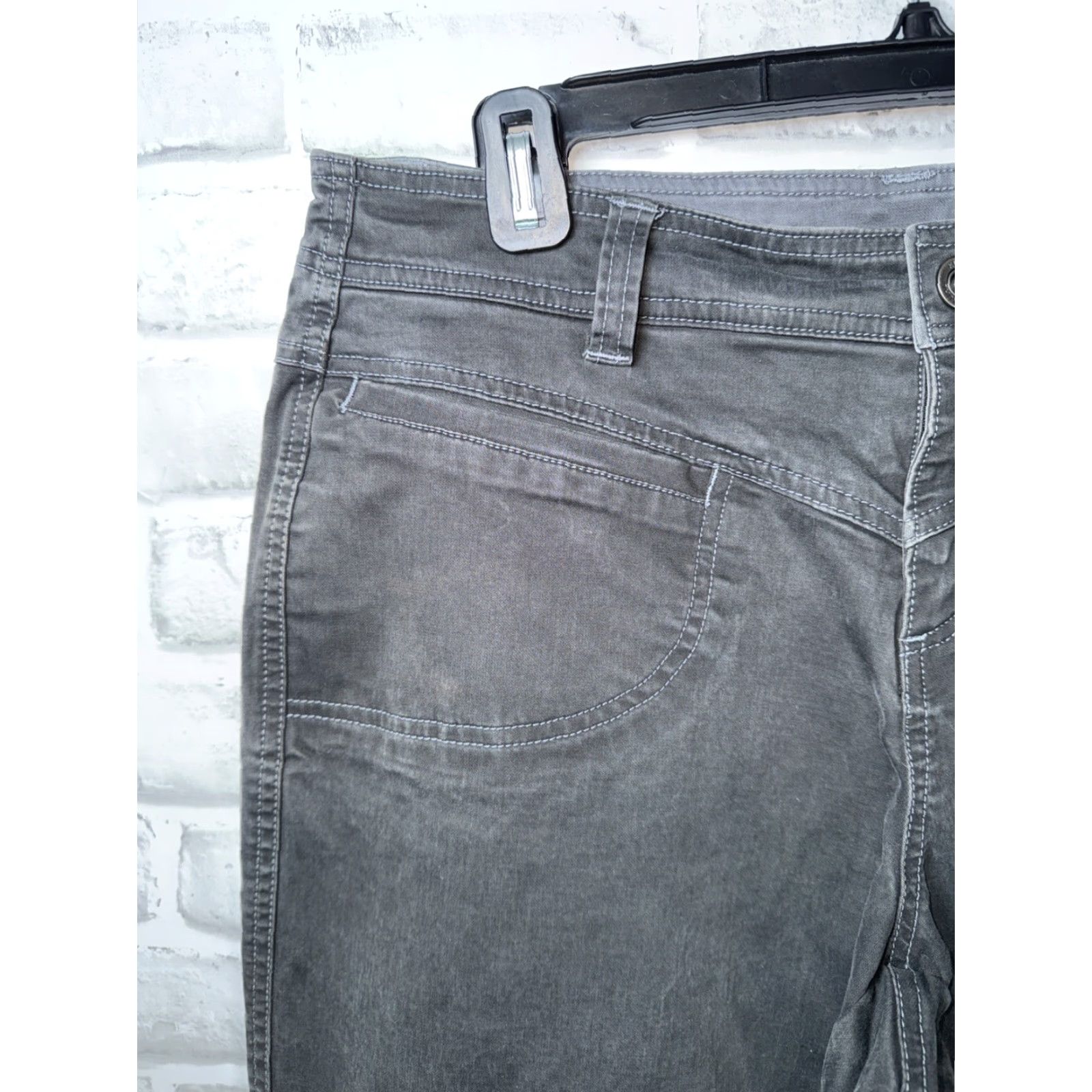 Vintage KUHL Pants Women 10 R Gray Canvas Cotton Blend Hiking Outdoor Straight 32” Inseam Womens Tall Regular Size 32" / US 10 / IT 46 - 3 Thumbnail