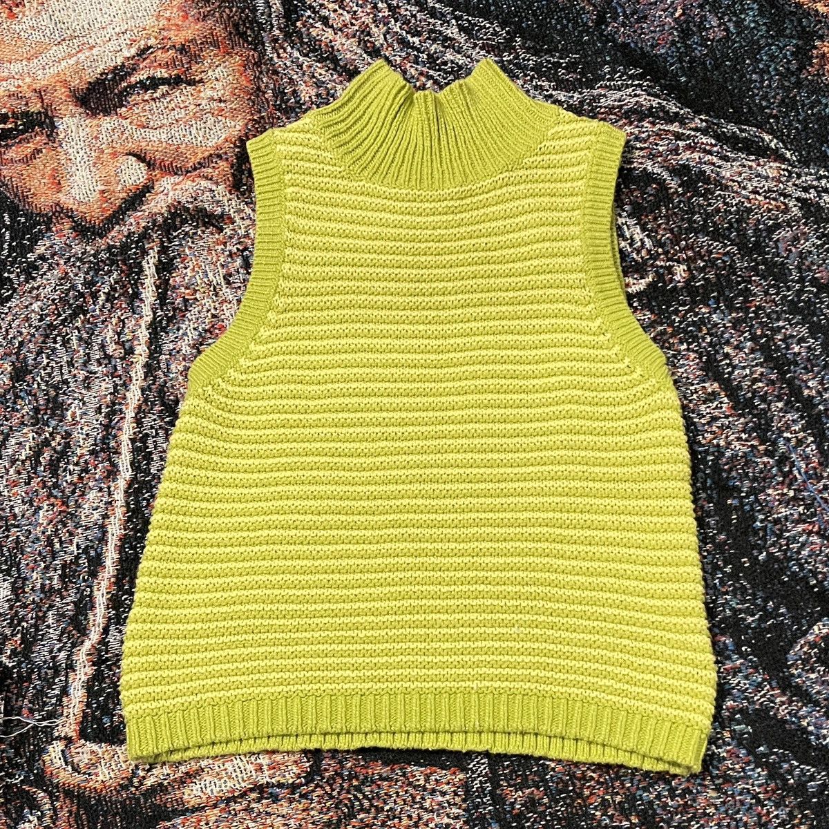 525 America 525 Lime Green Yellow Stripe Knit Sweater Top Size S / US 4 / IT 40 - 1 Thumbnail