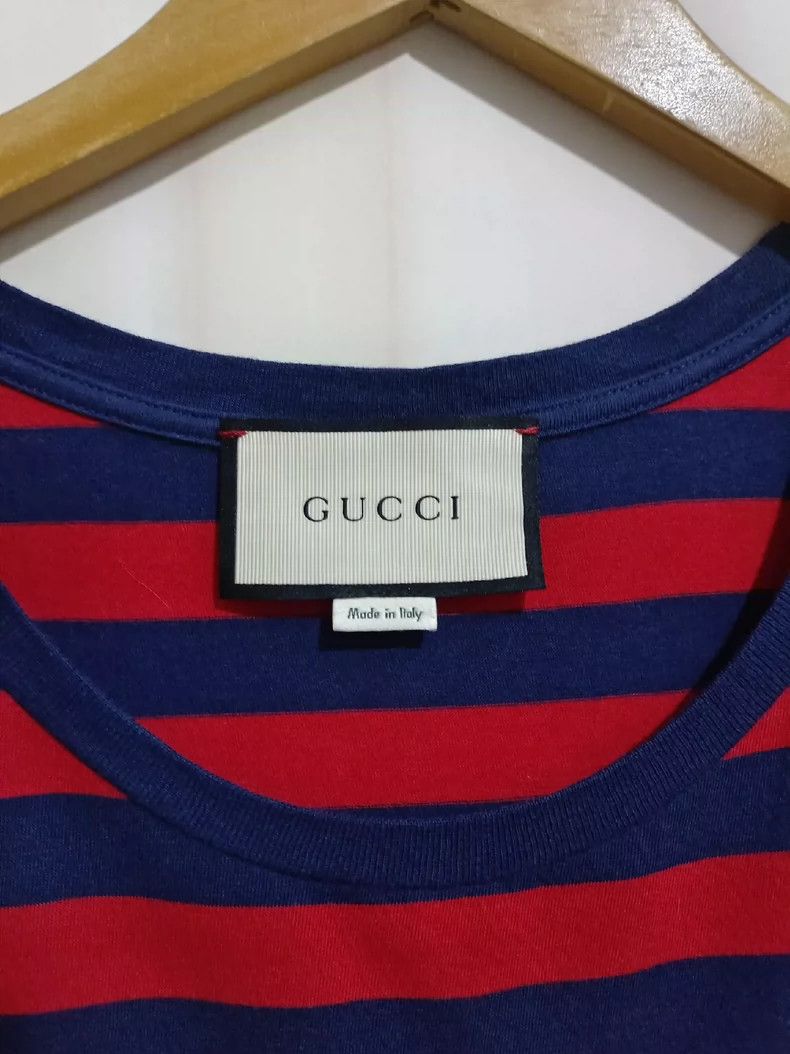 Gucci Gucci Red and blue striped men's round-neck short-sleeved Size US M / EU 48-50 / 2 - 3 Thumbnail