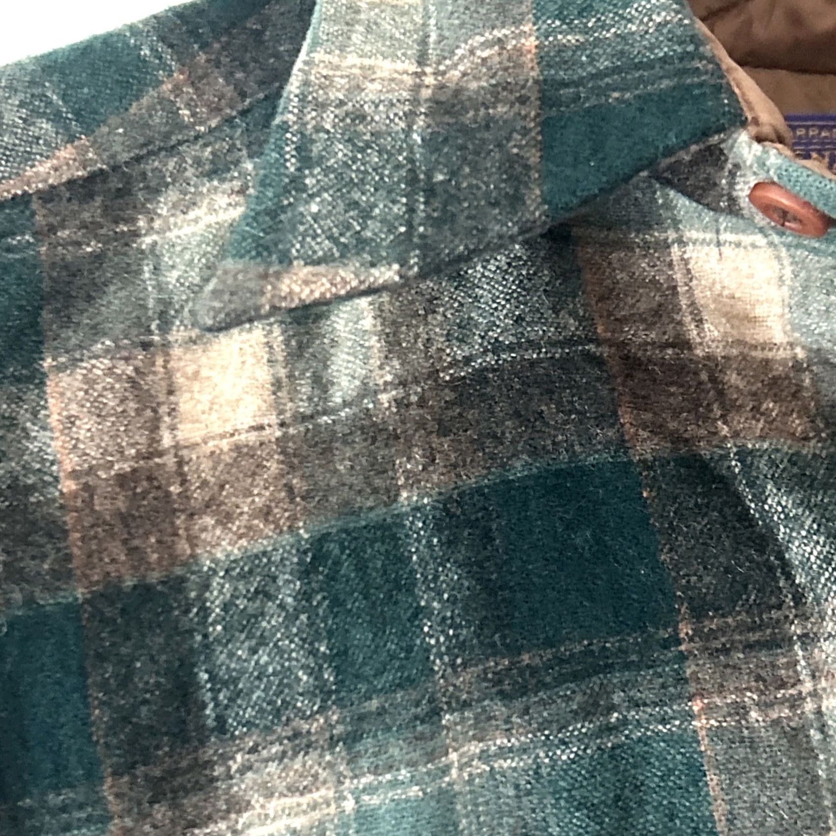 Pendleton VINTAGE Pendleton Shirt Men L Large Lined Collar Green Brown Tan No Moth Holes Size US L / EU 52-54 / 3 - 3 Thumbnail