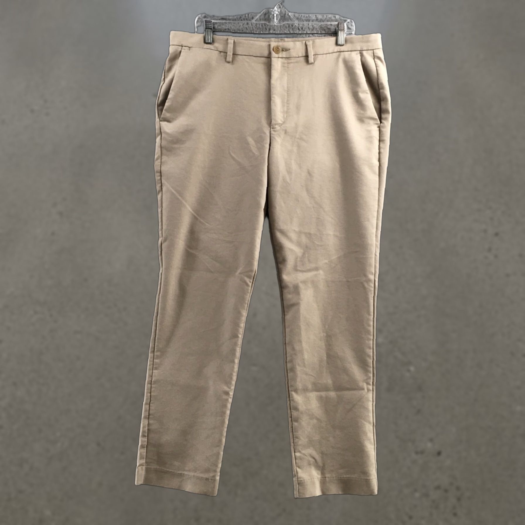 Calvin Klein Calvin Klein Chino Pants Men Beige Cotton Blend Mid Rise Flat Front Casual 36x32 Regular Mens Slim? Size US 36 / EU 52 - 1 Thumbnail