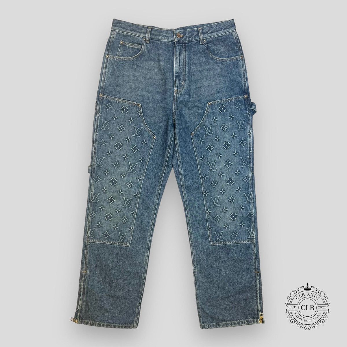 LOUIS VUITTON PATCHWORK PORTRAIT DENIM PANTS