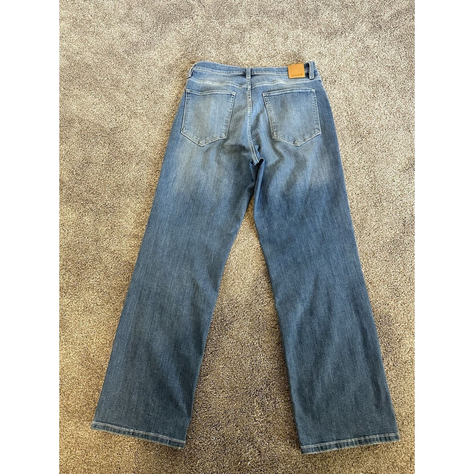 DUER DU/ER Jeans Mens 31x31 Blue Medium Wash Straight Size US 31 - 9 Thumbnail