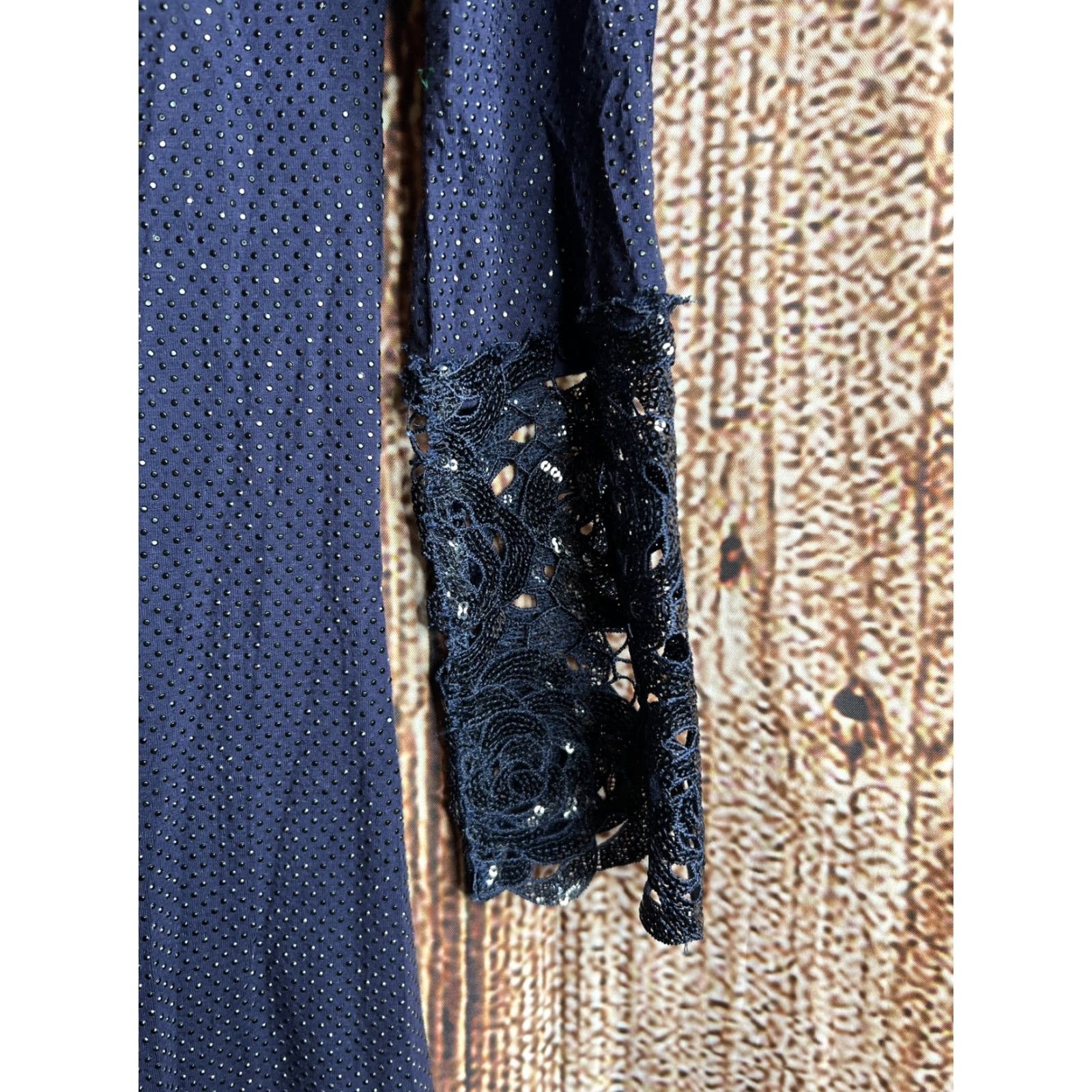 Vintage GRAYSE Gray S Sequin Blue Stretchy Evening Dress USA Dress Size S / US 4 / IT 40 - 4 Thumbnail
