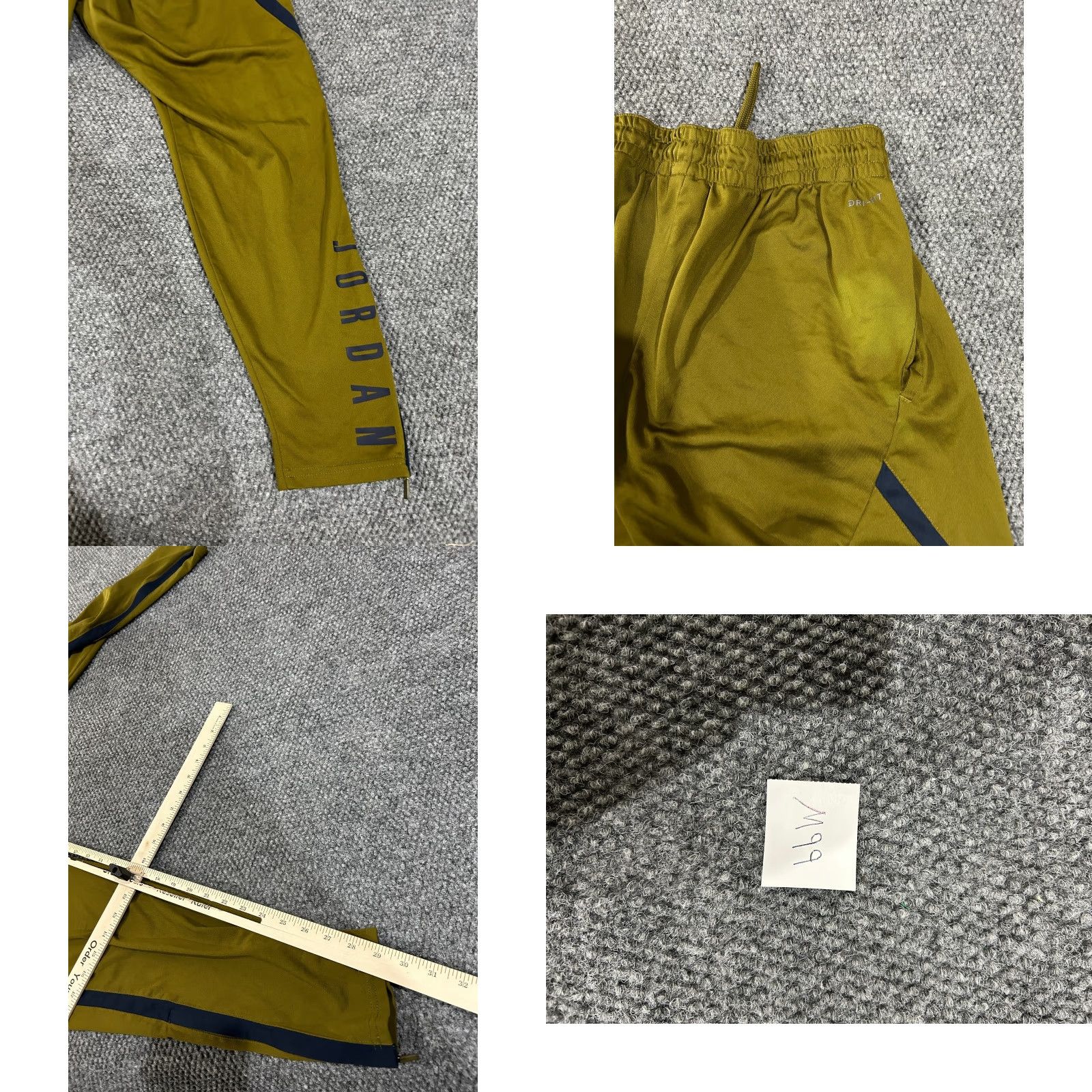 Jordan Brand Jordan Track Pants Mens XL Olive Green Joggers Athletic Zip Ankle Jumpman Logo Size US 36 / EU 52 - 8 Thumbnail