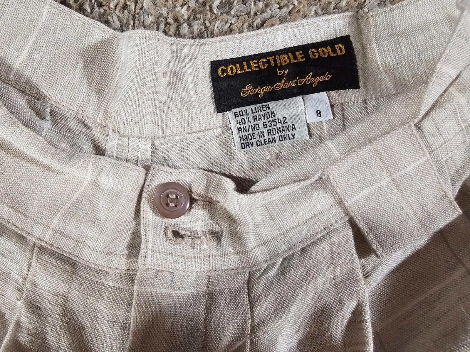 Designer Vtg Collectible Gold by Giorgio SantAngelo shorts linen 8 Size 30" / US 8 / IT 44 - 2 Thumbnail