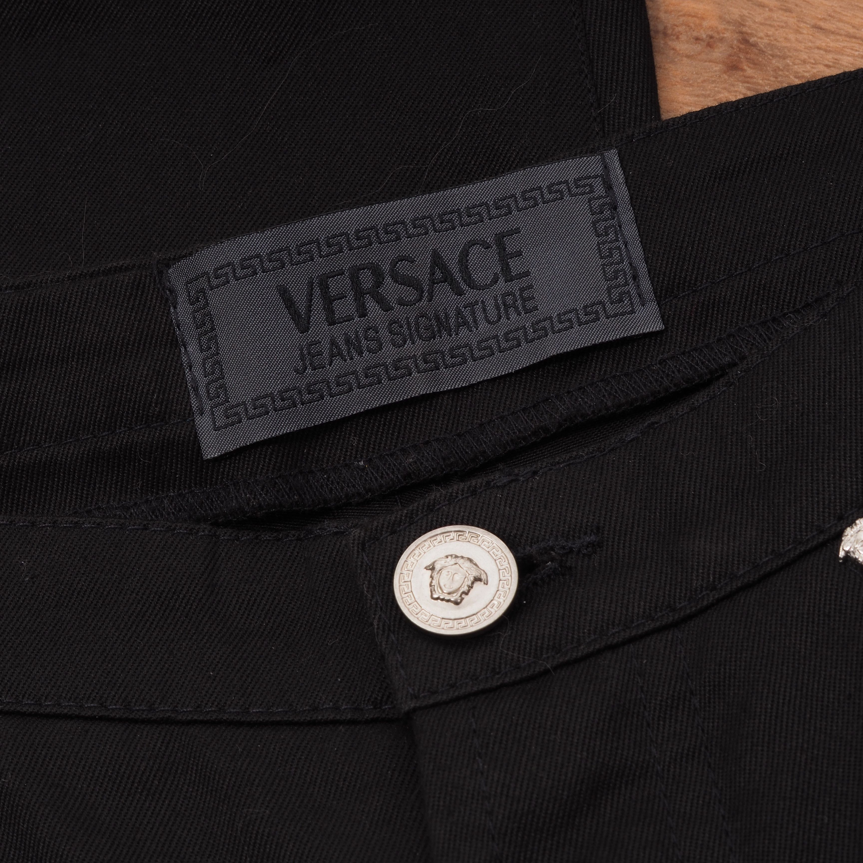 Versace × Versace Jeans Couture × Vintage Versace Jeans Signature Vintage Black Lace Up Jeans Pants Size 27" / US 4 / IT 40 - 4 Thumbnail