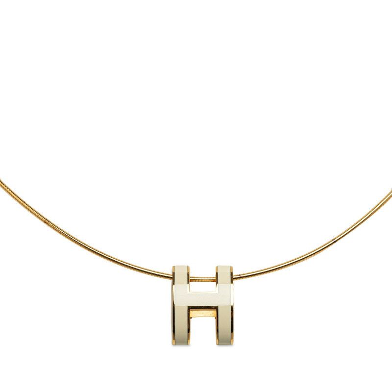 image of Hermes Pop H Pendant Necklace in Gold, Women's
