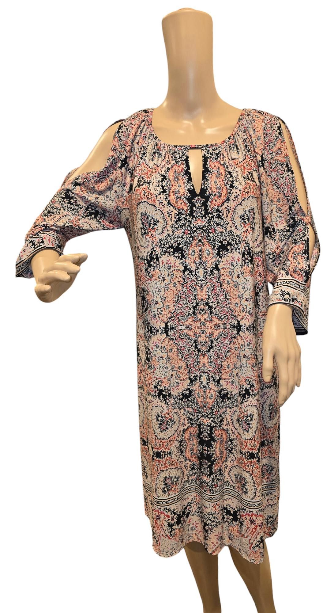 Designer Boho Chic Cut-Out Sleeve Dress - Elegant and Trendy Size XL / US 12-14 / IT 48-50 - 1 Thumbnail
