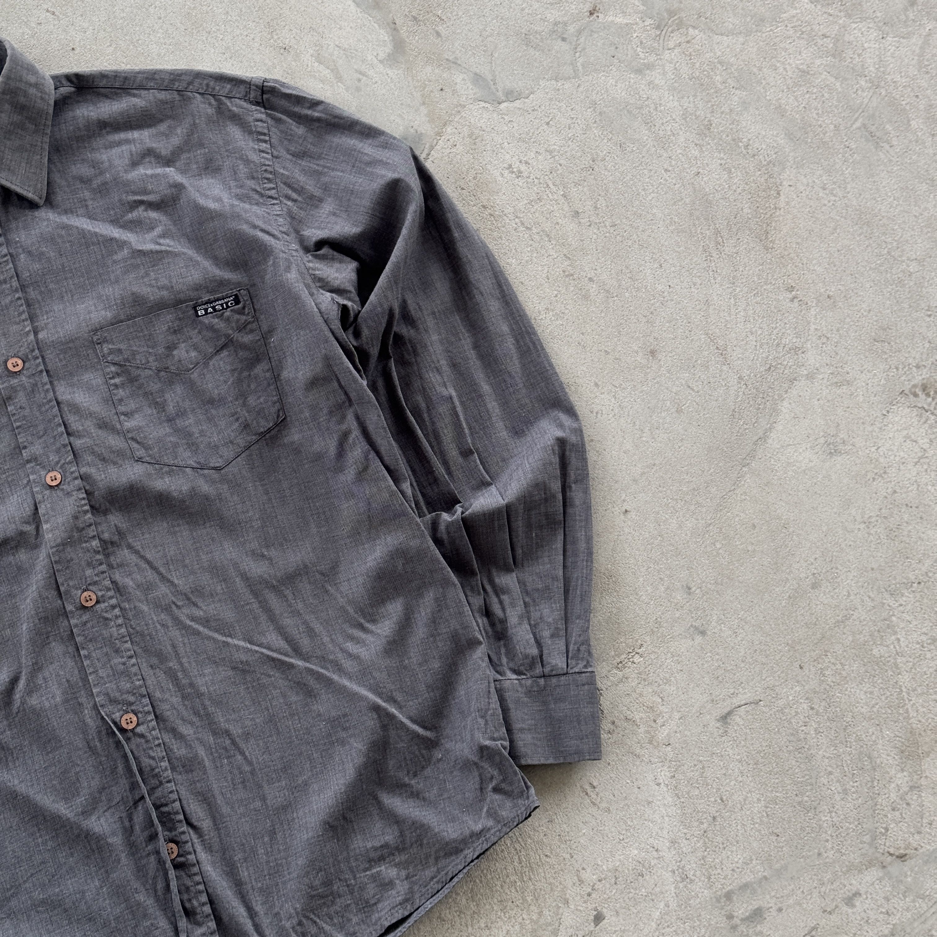 Dolce & Gabbana Dolce & Gabbana Basic Grey Fine Stripe Button Shirt 15/40 Size US M / EU 48-50 / 2 - 2 Thumbnail