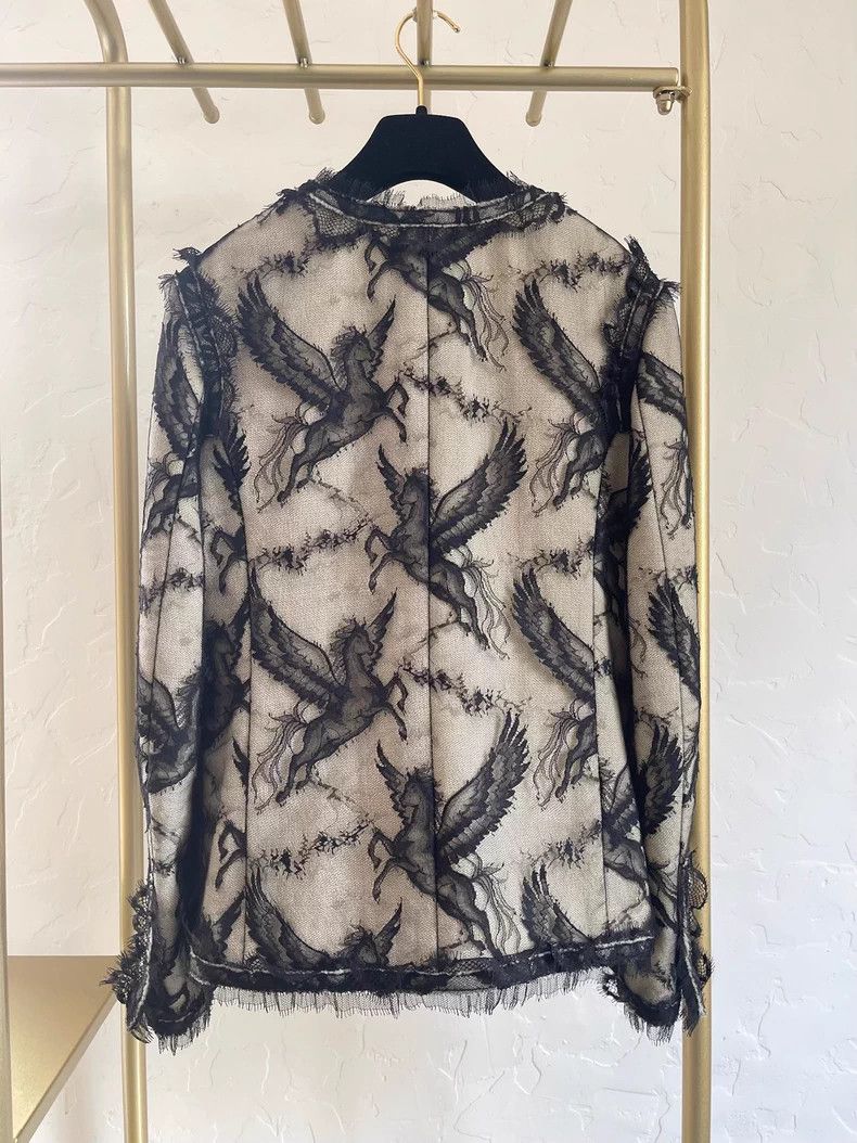 Chanel Chanel 20k black lace Fedasu jacket Size XXS / US 00 / IT 34 - 2 Thumbnail
