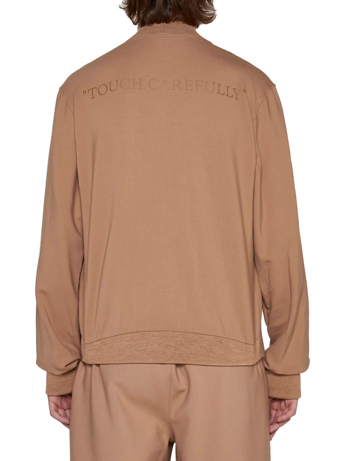 Off-White o1y0225 Logo Bomber Jacket in Beige Size US L / EU 52-54 / 3 - 4 Thumbnail