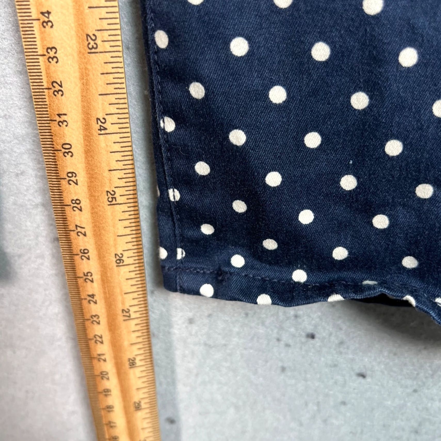 J.Crew J.Crew Toothpick Polka Dot Skinny Jeans Size 31 Blue & White Cotton Blend Womens Size 24" / US 00 / IT 34 - 7 Thumbnail