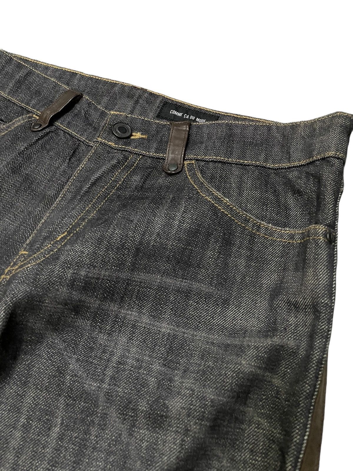 Le Grande Bleu (L.G.B.) Comme Ca Du Mode Leather Side Trimmed Flared Jeans Size US 30 / EU 46 - 8 Thumbnail