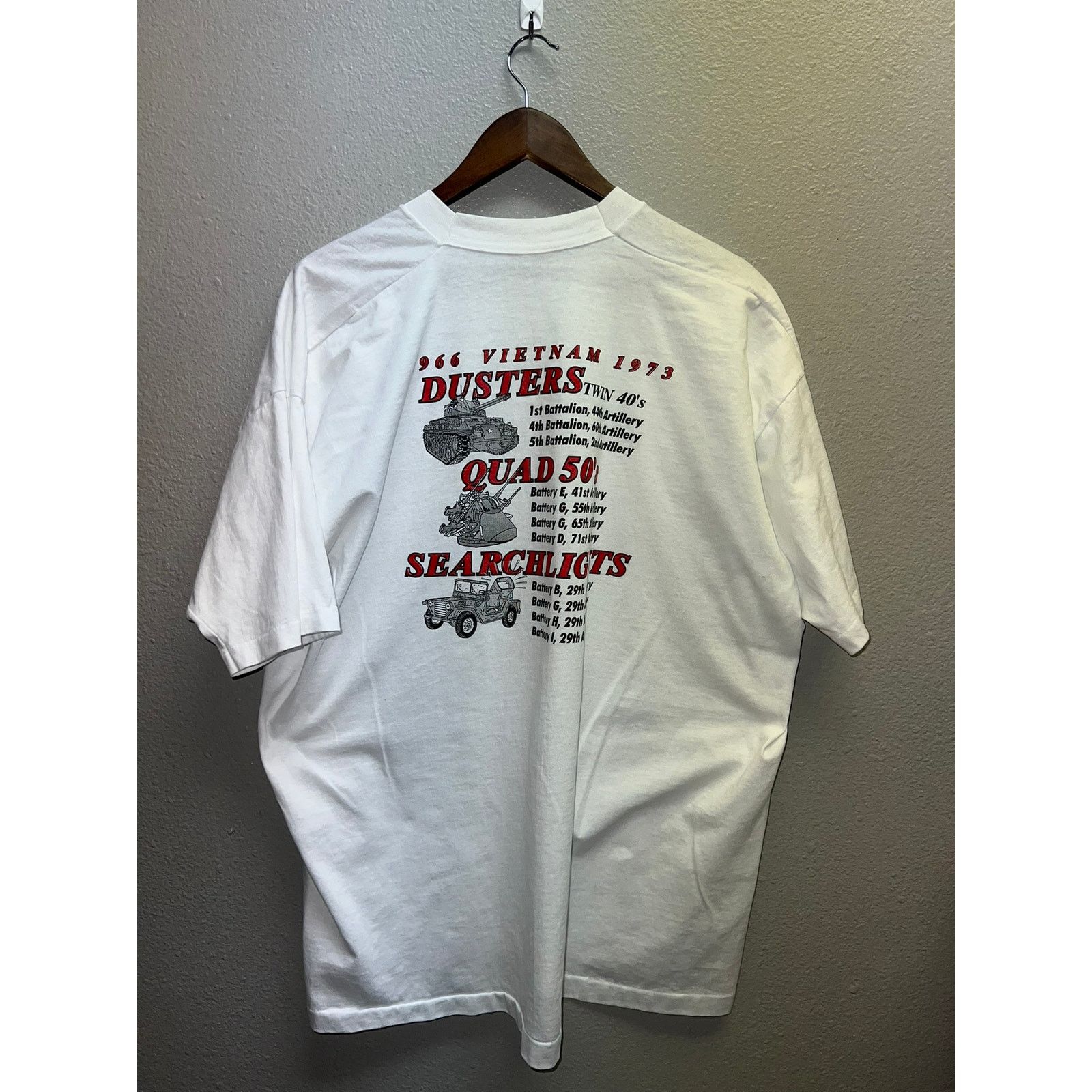 Fruit Of The Loom 90s Dusters Quads Searchlights Vietnam Army Soldier Shirt 3X Size US XXL / EU 58 / 5 - 8 Thumbnail
