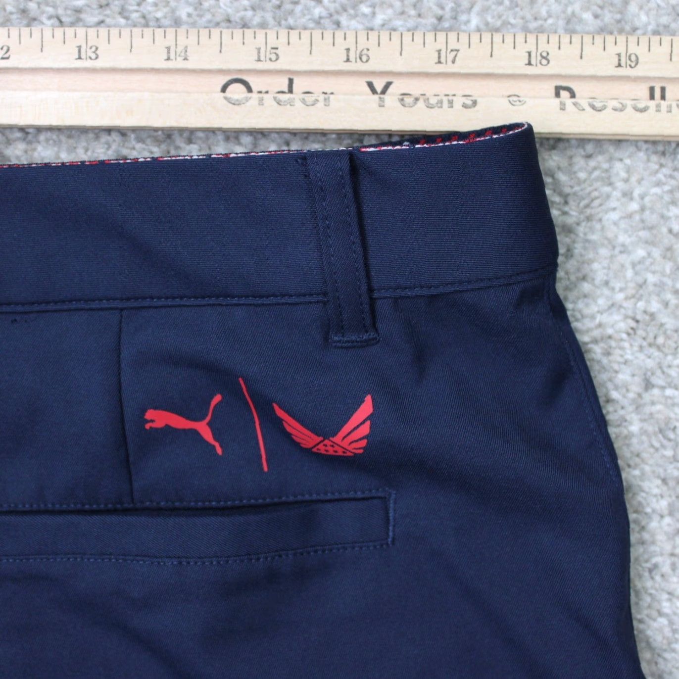 Puma Puma Shorts Mens 36 Blue Polyester Flat Front Bermuda Cargo Athletic Check Pocket Stretch Modern Size US 36 / EU 52 - 7 Thumbnail