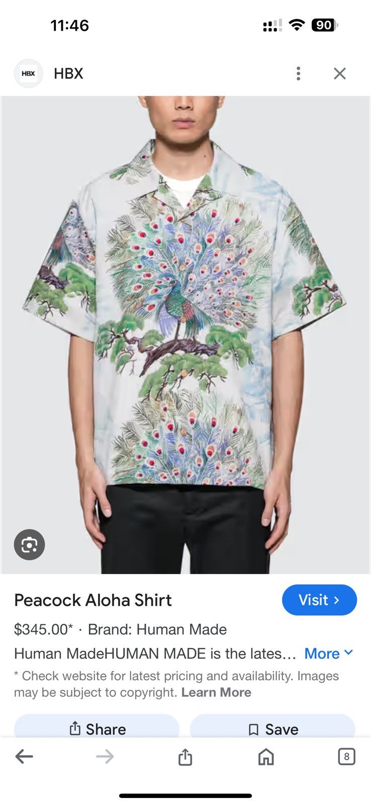 Human Made Human made peacock aloha shirt Size US M / EU 48-50 / 2 - 4 Thumbnail
