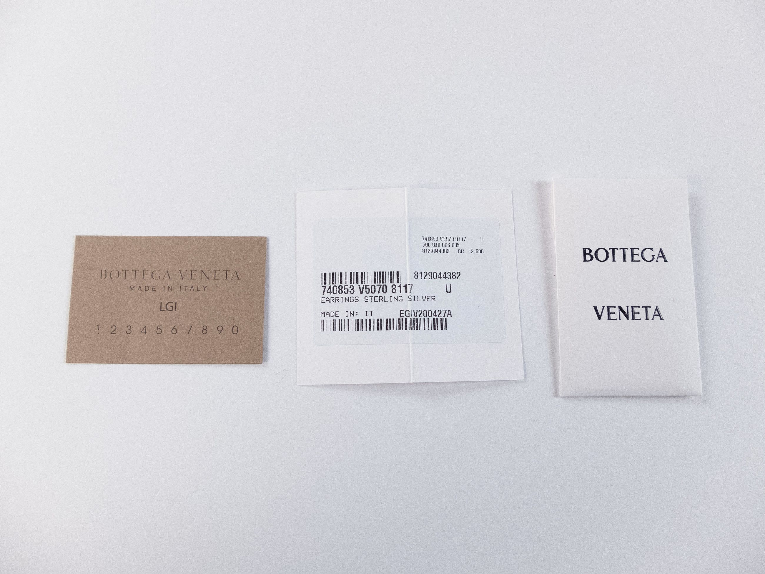 BOTTEGA VENETA Brick Sterling silver square hoop earrings q