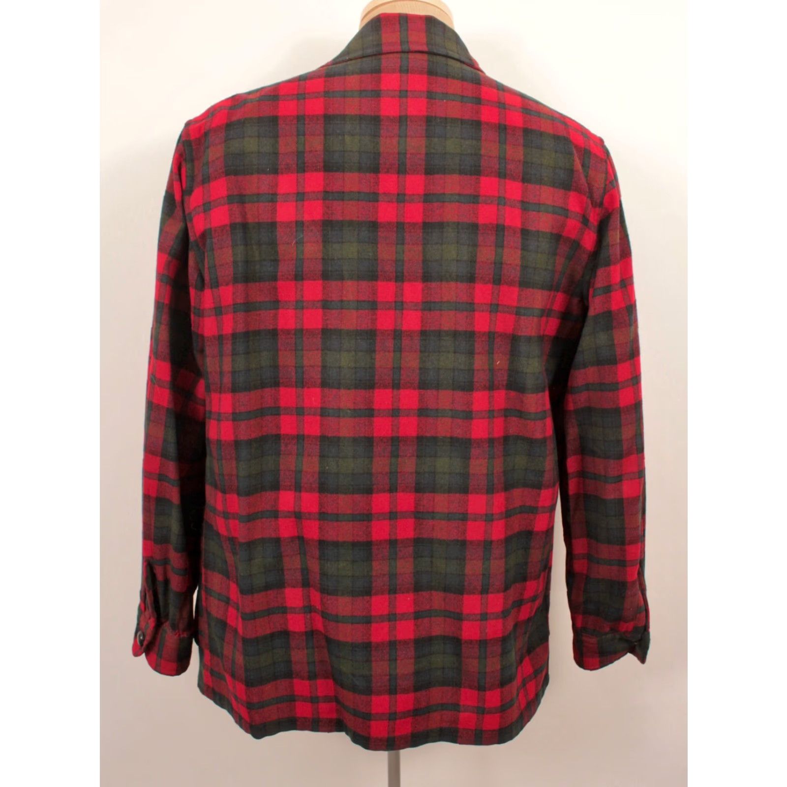Pendleton VINTAGE Pendleton Blazer / Jacket Mens 1960s 1970s Plaid Wool Red Green M 60s 70s Size 40R - 2 Thumbnail