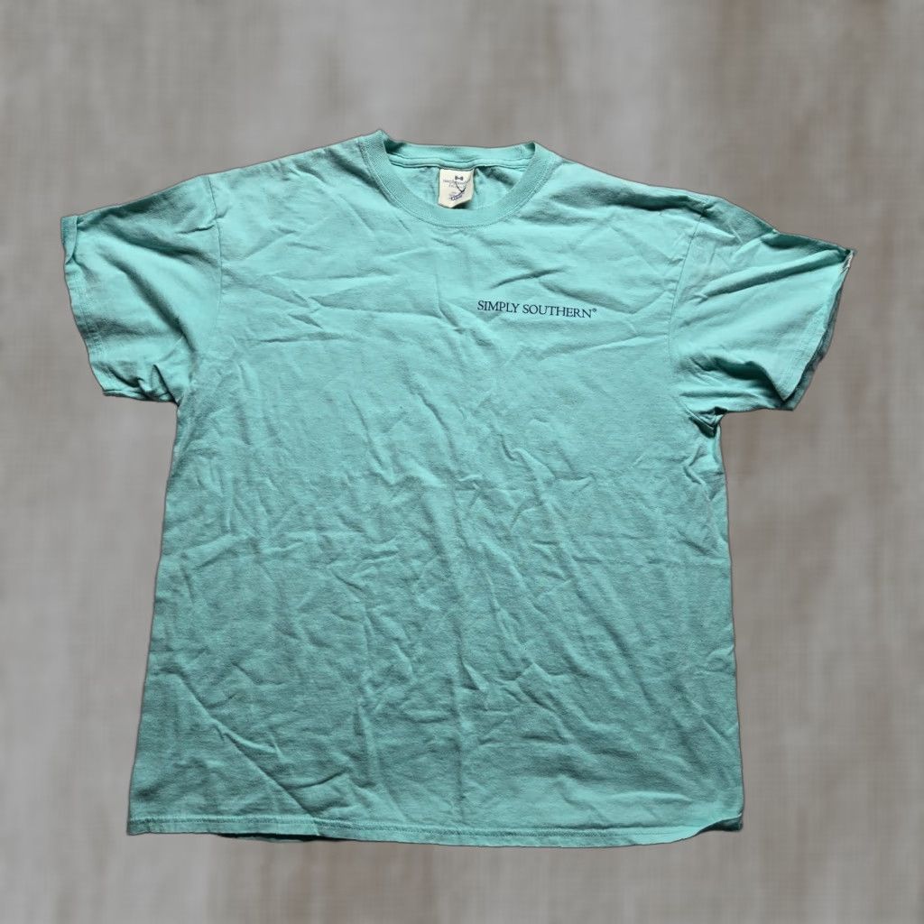 Vintage Simply Southern Shirt Men's L Seafoam Fish Theme Short Sleeve Crew Neck Size US L / EU 52-54 / 3 - 1 Thumbnail