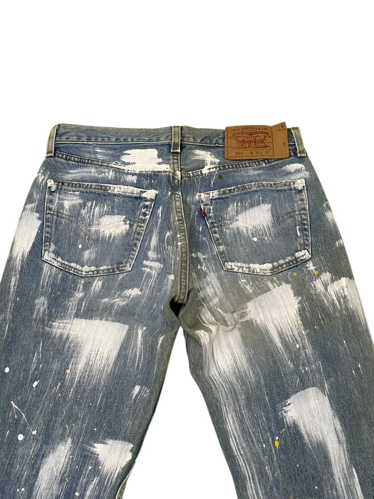 Levi's Vtg 1998 Levi’s 501 USA Painted Art Regular Straight 3🟦8 Size US 31 - 6 Thumbnail