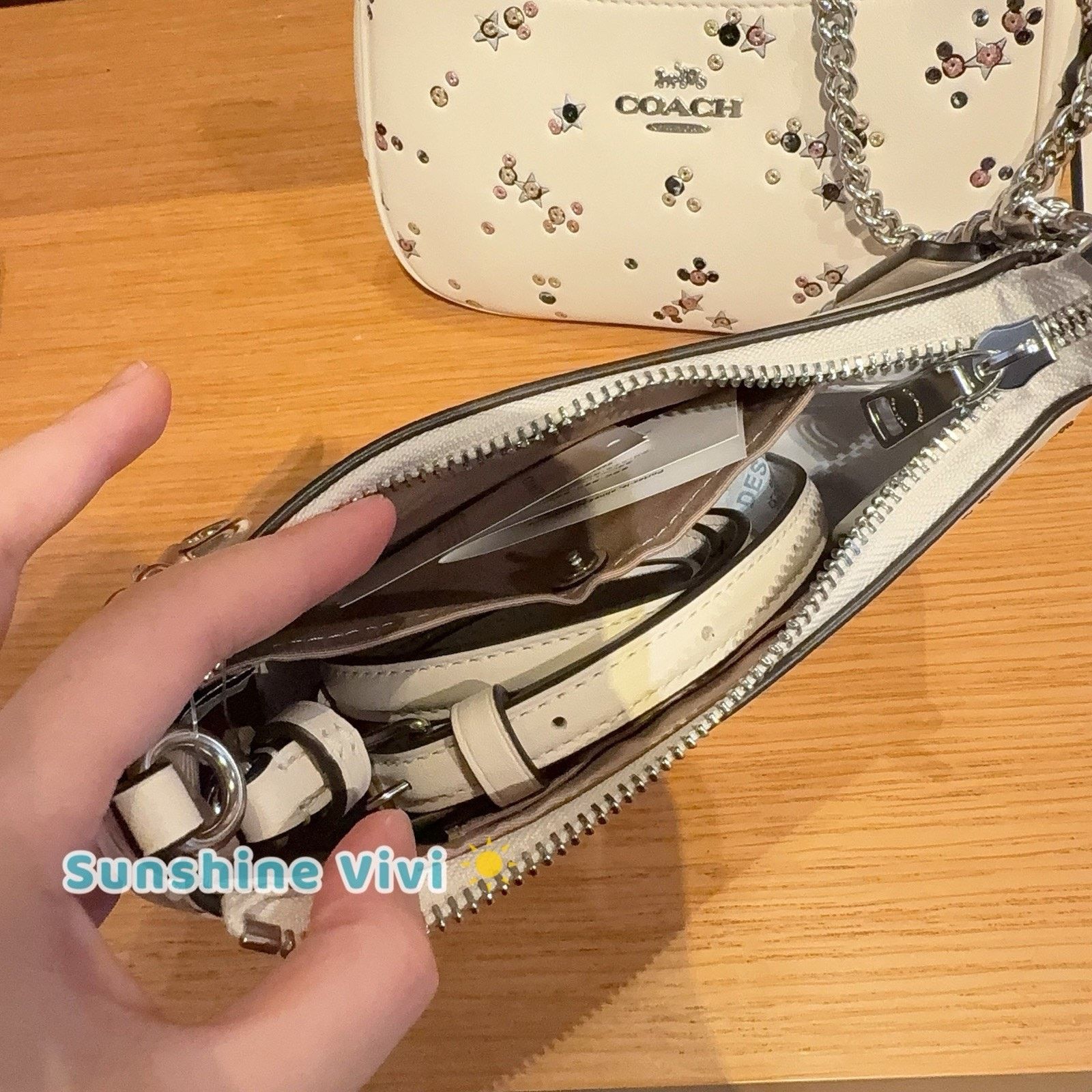 Coach NWT Coach Teri Mini Crossbody Bag Star CCE46 Silver Chalk Size ONE SIZE - 6 Thumbnail