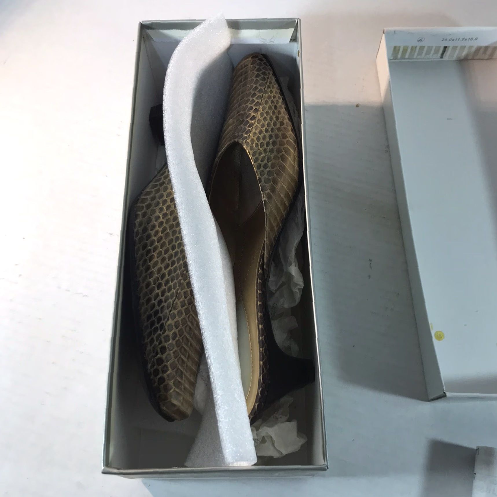 Liz Claiborne Liz Claiborne Flex Inez2 Leather Mules Womens Size 7.5 Casual Business Dress Square Toe Fall Spring Summer Gold Brown Snake Print Size US 7.5 / IT 37.5 - 2 Thumbnail