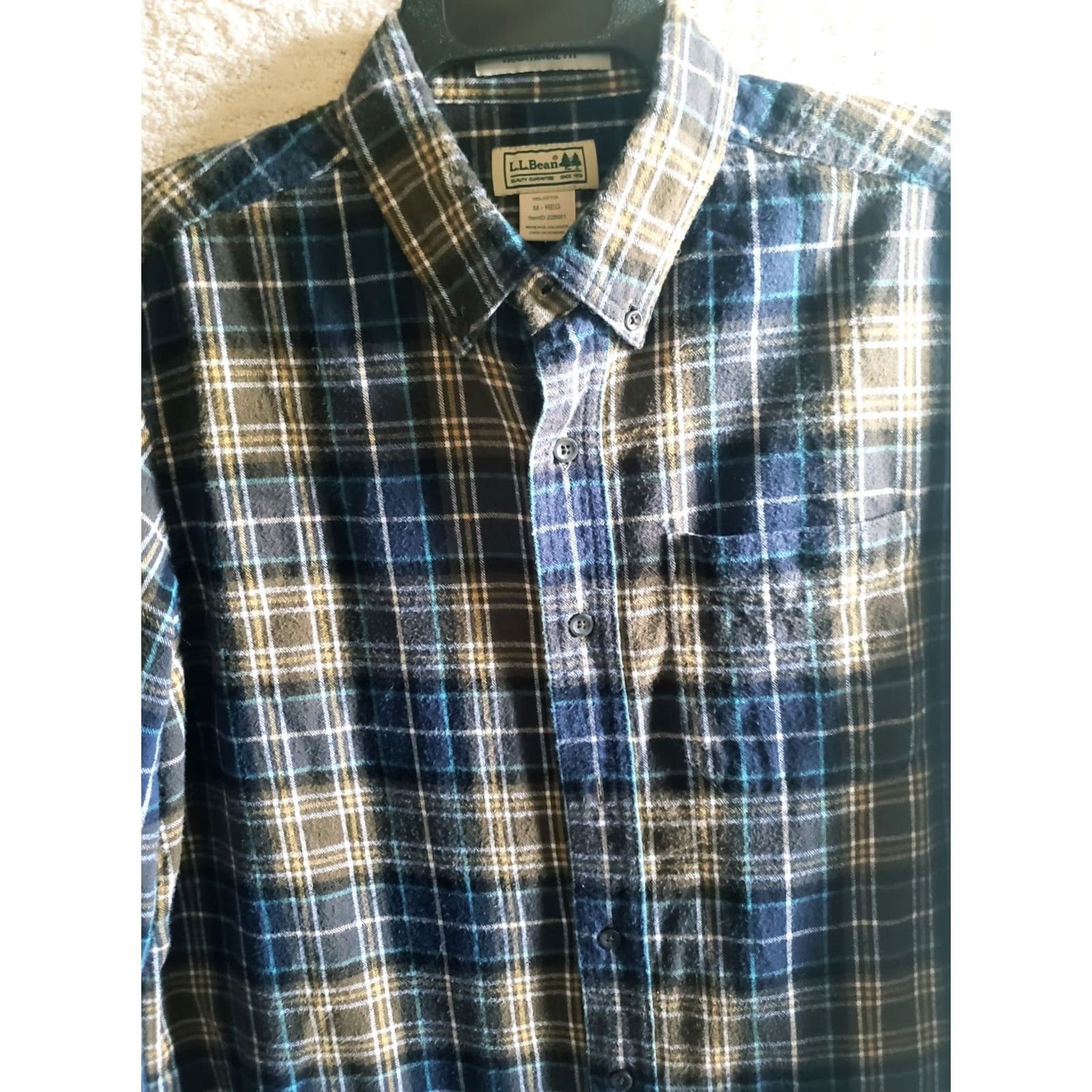 Vintage L.L. Bean Shirt Men Green Blue Plaid Traditional Fit Button-Up Size M Size US M / EU 48-50 / 2 - 3 Thumbnail
