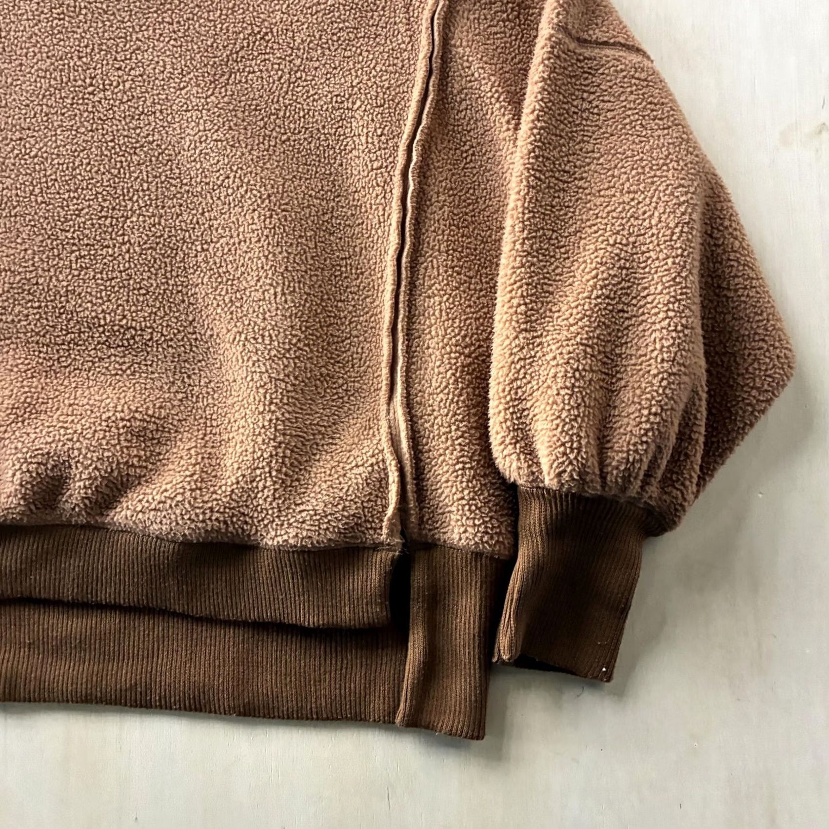 Vintage We The Free Sweatshirt Womens S Brown Oversized Fleece Pullover Balloon Sleeve Size S / US 4 / IT 40 - 2 Thumbnail