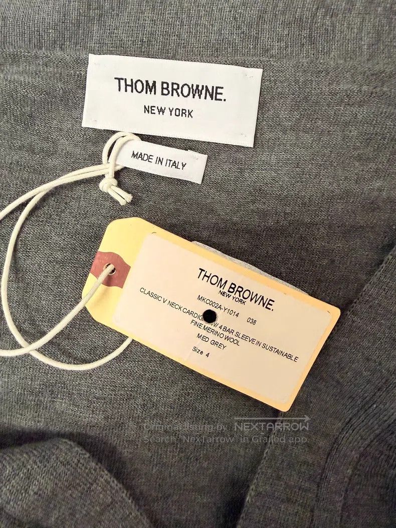 Thom Browne Thom Browne Classic Grey Wool Cardigan Size US XL / EU 56 / 4 - 6 Thumbnail