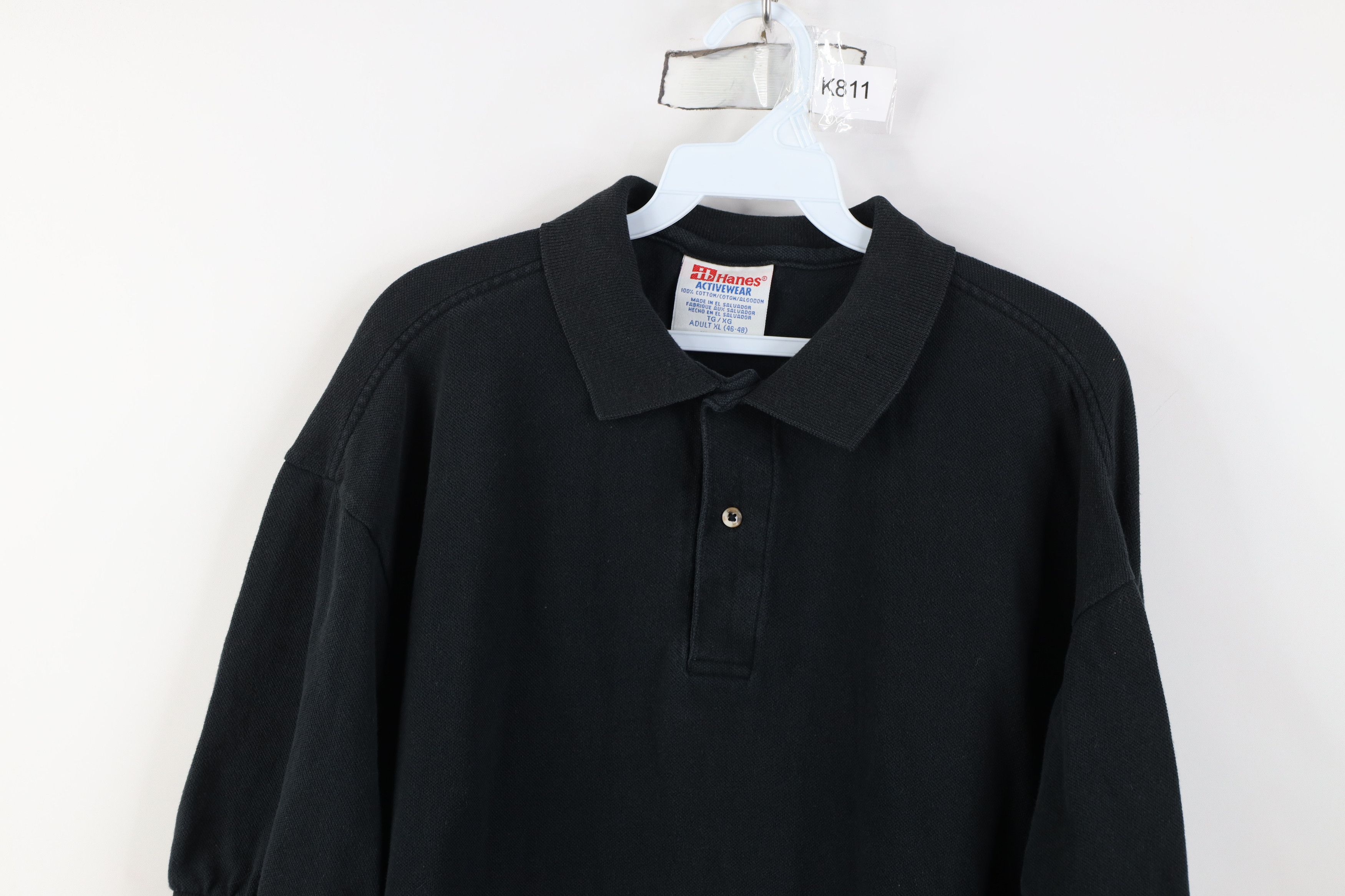 Vintage Vintage 90s Streetwear Heavy Collared Golf Polo Shirt Black Size US XL / EU 56 / 4 - 2 Thumbnail