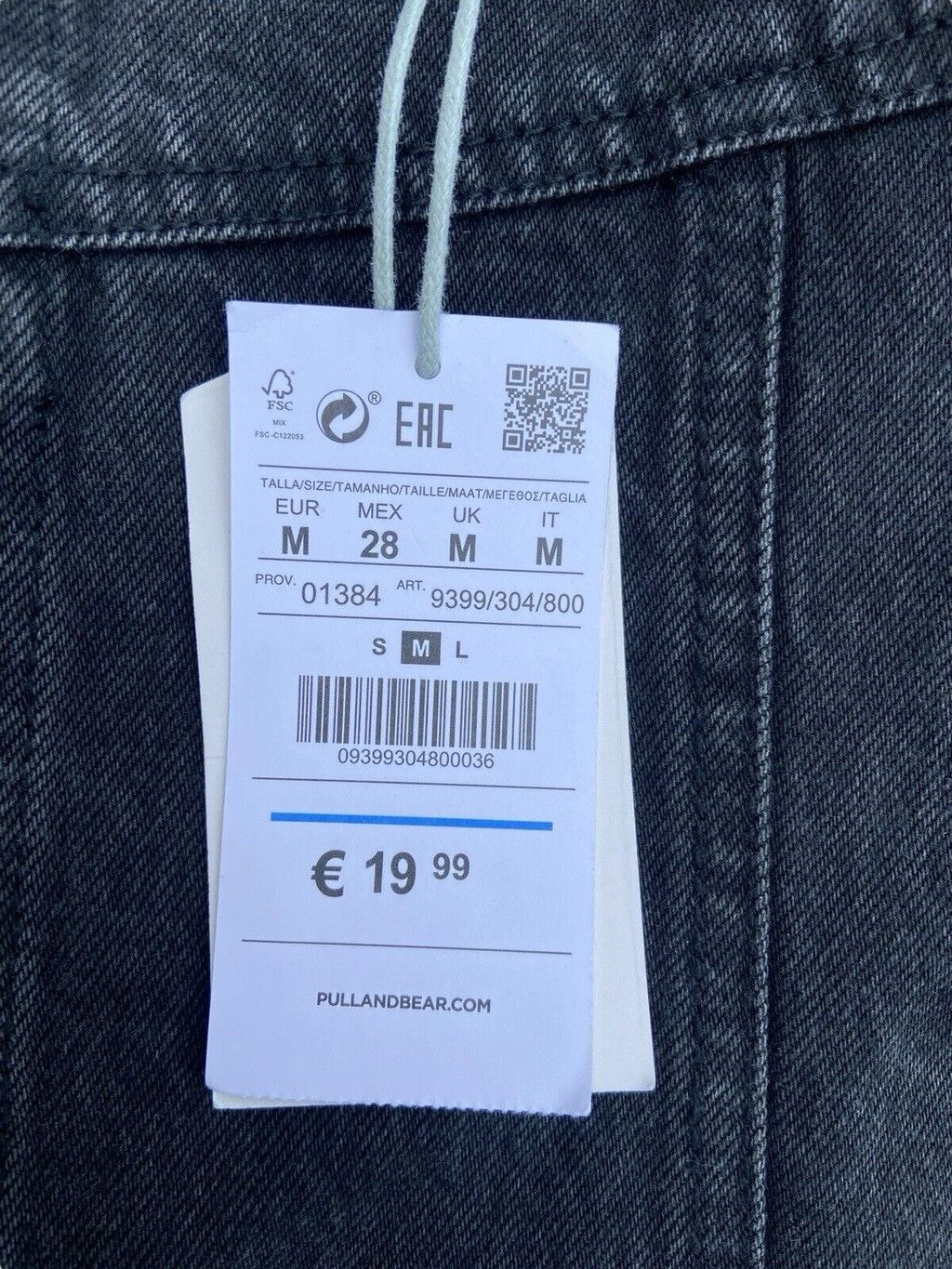 Pull & Bear Pull & Bear Black Denim Skirt 100% Cotton Size UK M NWT Size 27" / US 4 / IT 40 - 6 Thumbnail