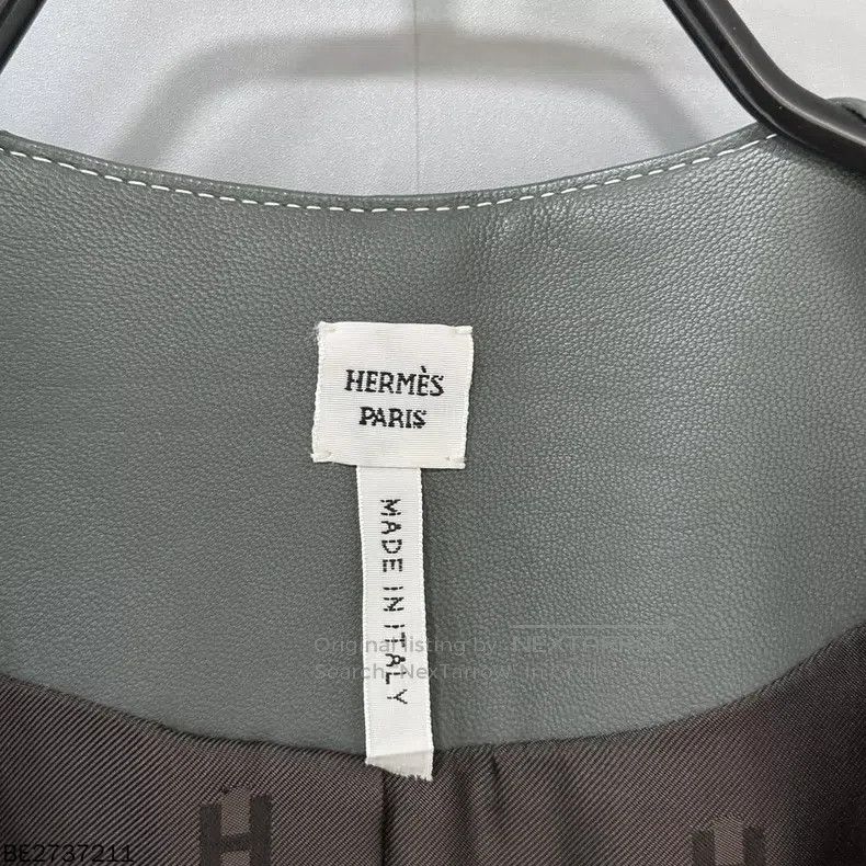 Hermes Hermes Gray Green Pure Leather Long Vest Size XS / US 0-2 / IT 36-38 - 4 Thumbnail