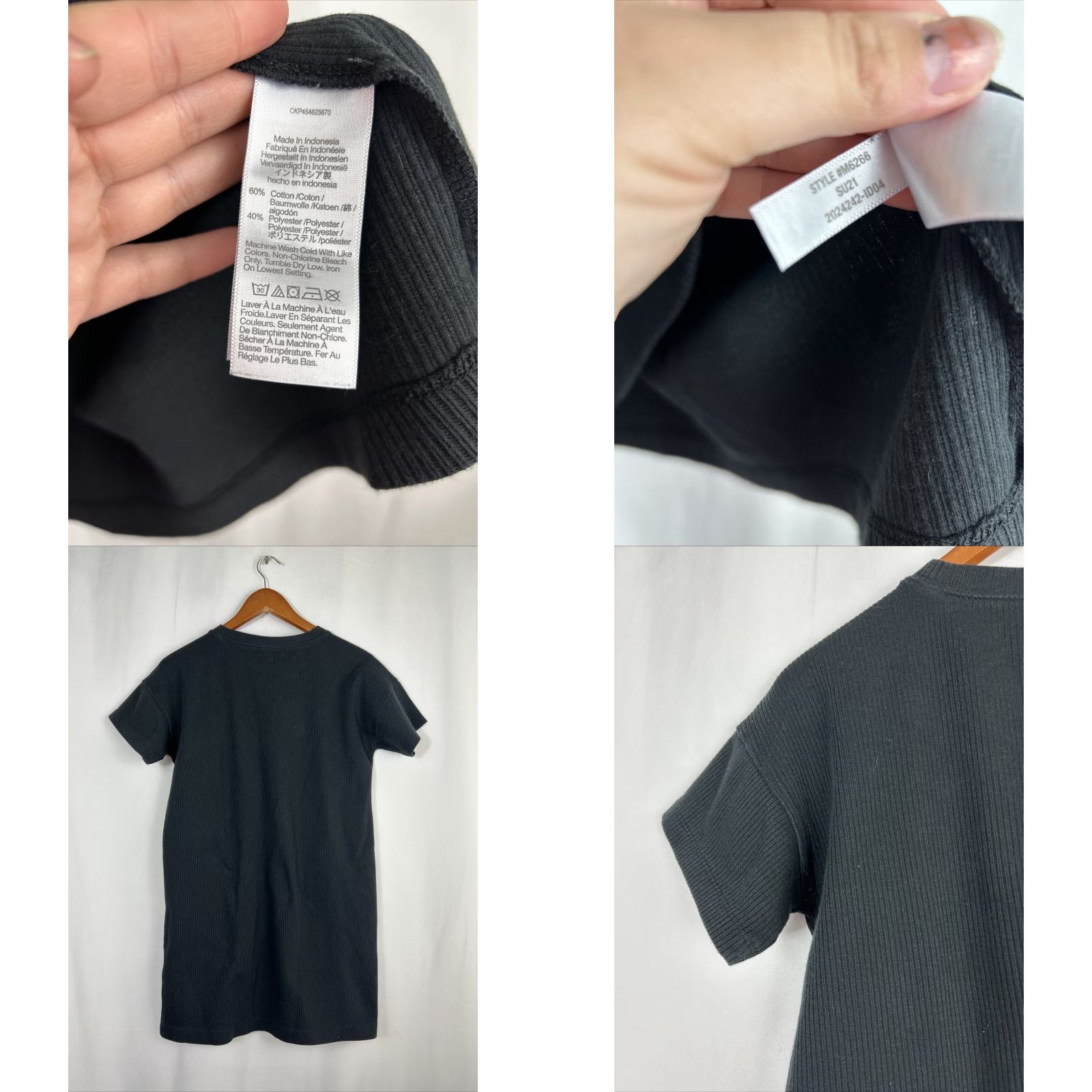 Madewell Madewell XS rib T-Shirt Dress Black Front Pocket Chest Cotton Blend Dress T-Shirt Women XS Black Pockets 90s? Size XS / US 0-2 / IT 36-38 - 8 Thumbnail
