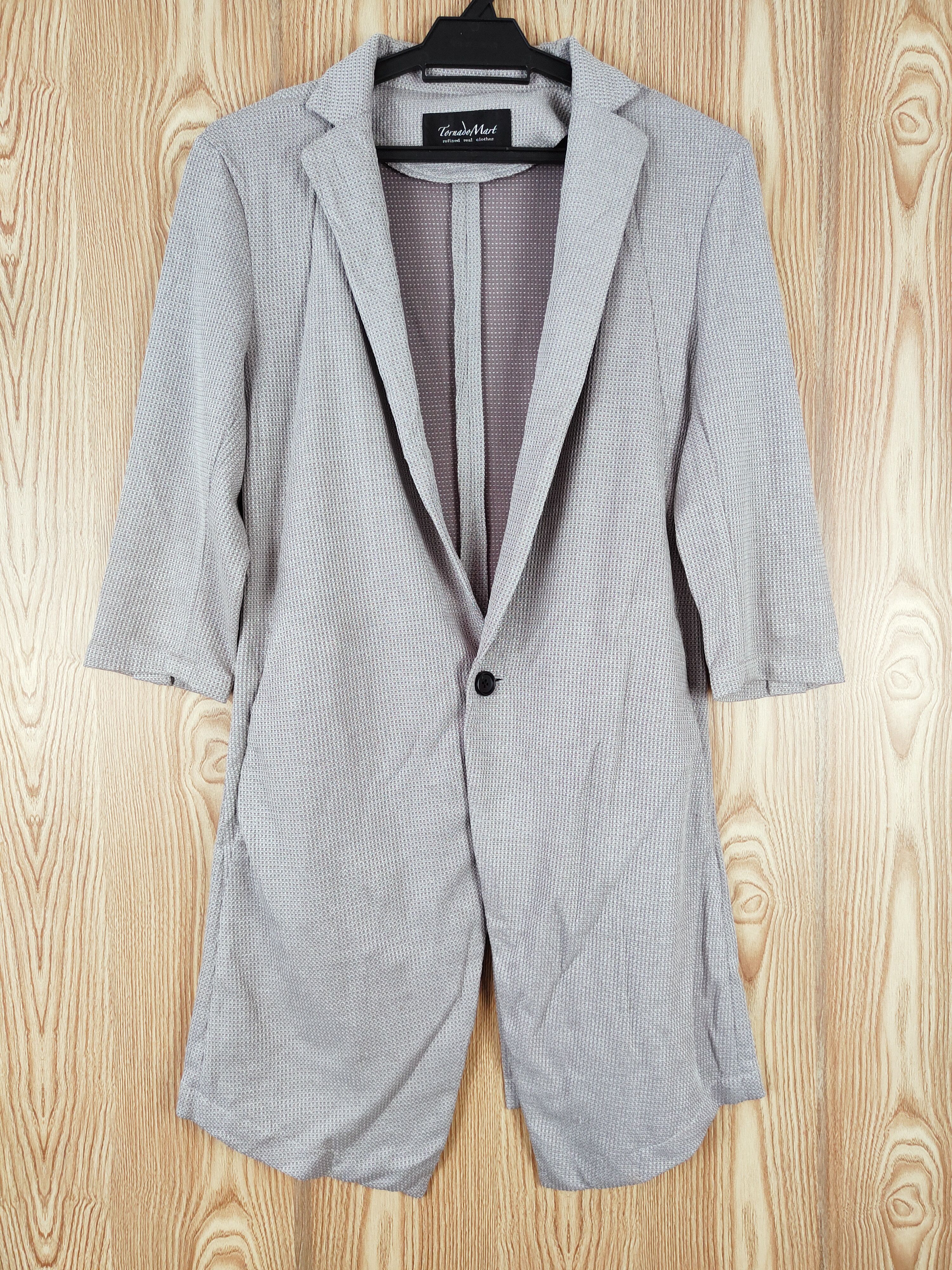 Tornado Mart × Vintage Vintage Design Tornado Mart Gray Long Blazers Size M / US 6-8 / IT 42-44 - 1 Thumbnail