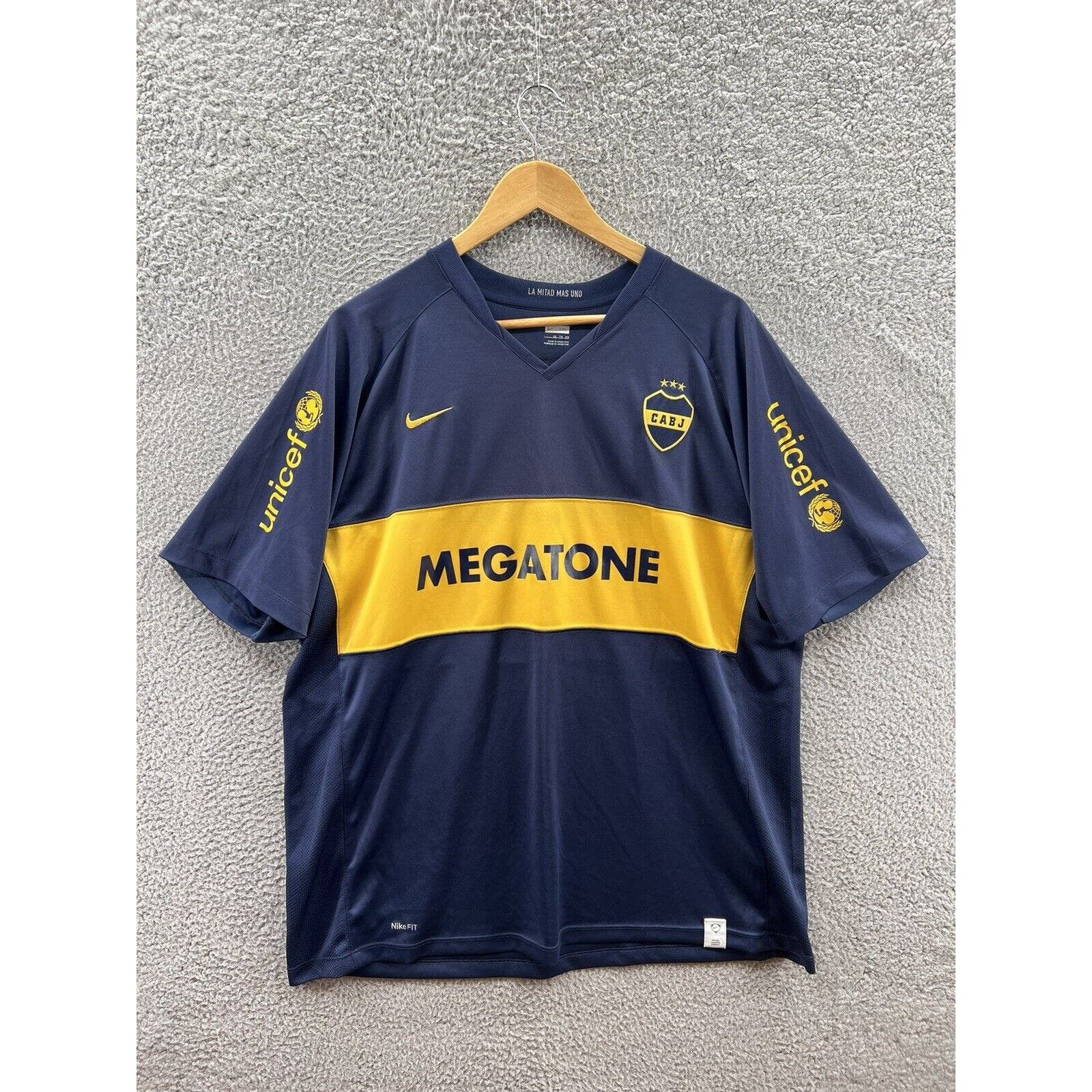 image of Nike 2007-08 Boca Juniors Megatone Blue Home Jersey Size Xxl, Men's