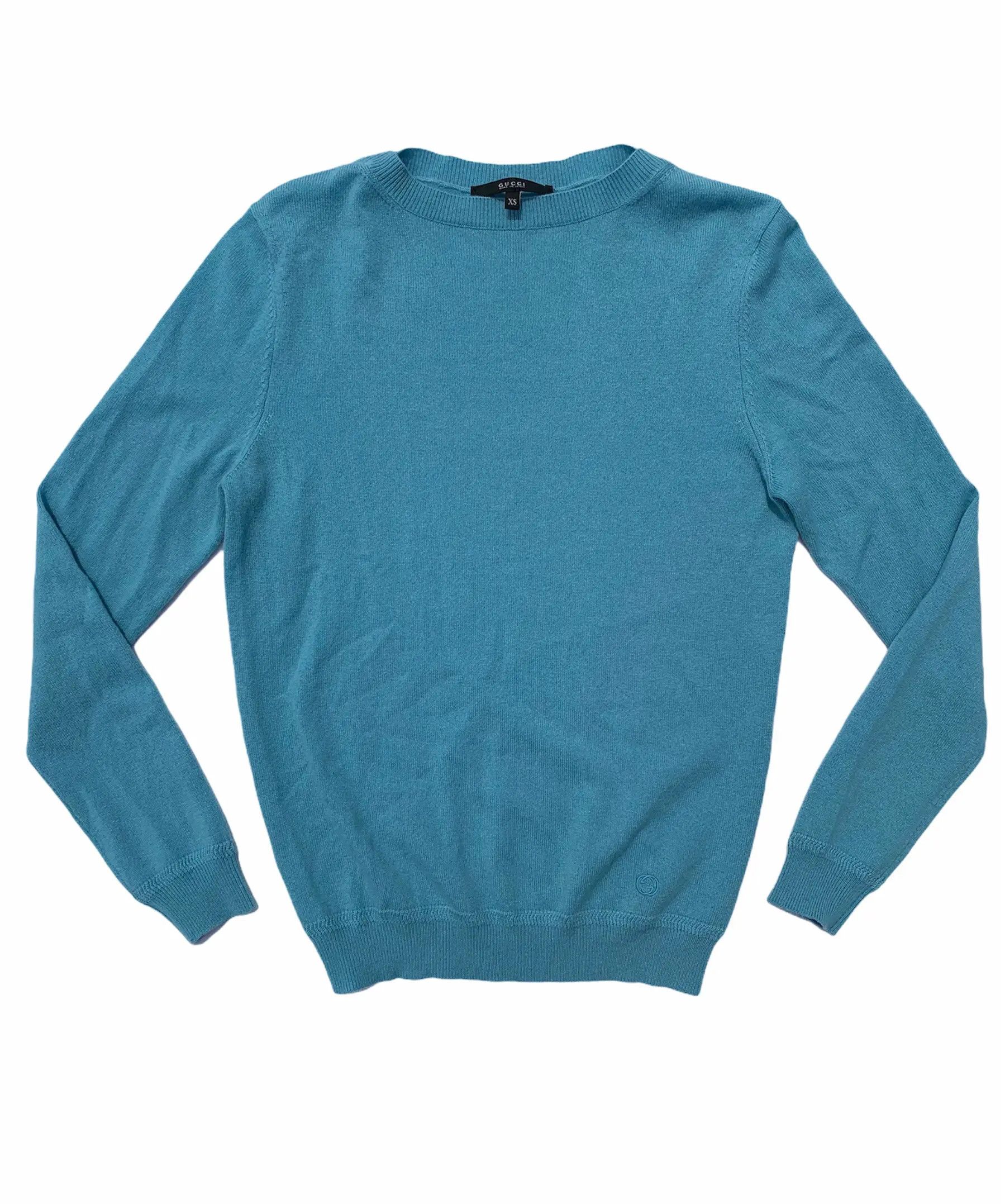 Gucci Gucci Aqua Blue Knit Sweater Interlocking G Size US XS / EU 42 / 0 - 1 Thumbnail