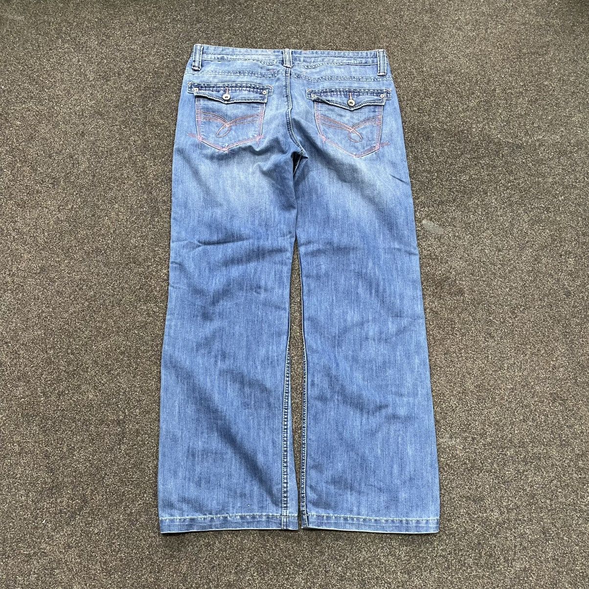 Vintage Y2K Vintage Baggy Wide Leg Jeans Faded Wash Skate Aesthetic Size 32" / US 10 / IT 46 - 2 Thumbnail