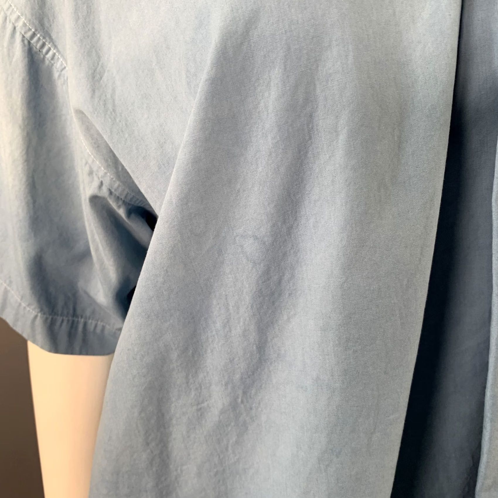 Comme des Garcons Girl VINTAGE COMME des GARCONS Blue Cotton Shawl Collar Casual Top XXL Women Size XXL / US 16-18 / IT 52-54 - 5 Thumbnail