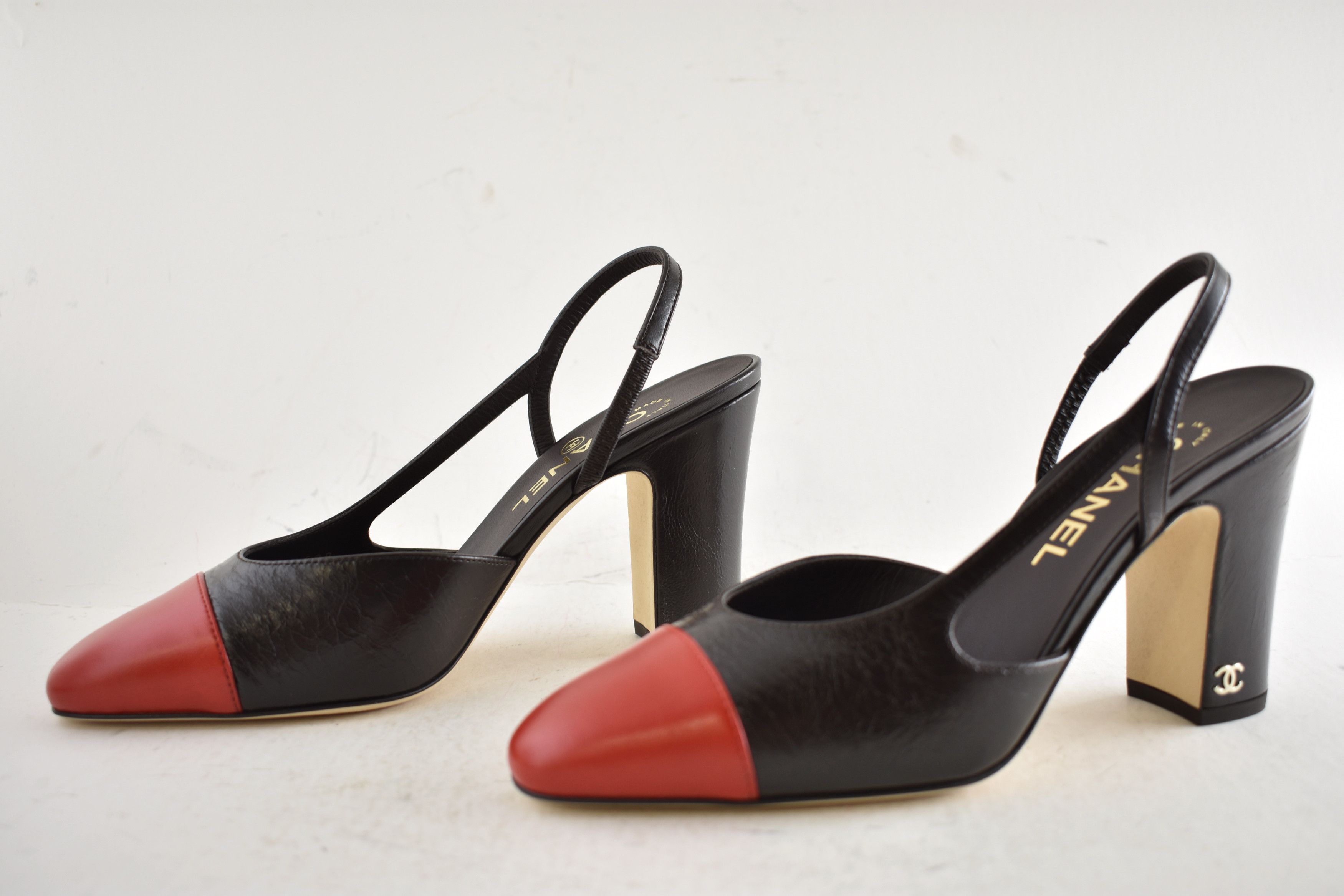 Chanel 26S Blazy Red CC Coco Sling Slingback Block Heel Pump 41c Size US 11 / IT 41 - 14 Thumbnail