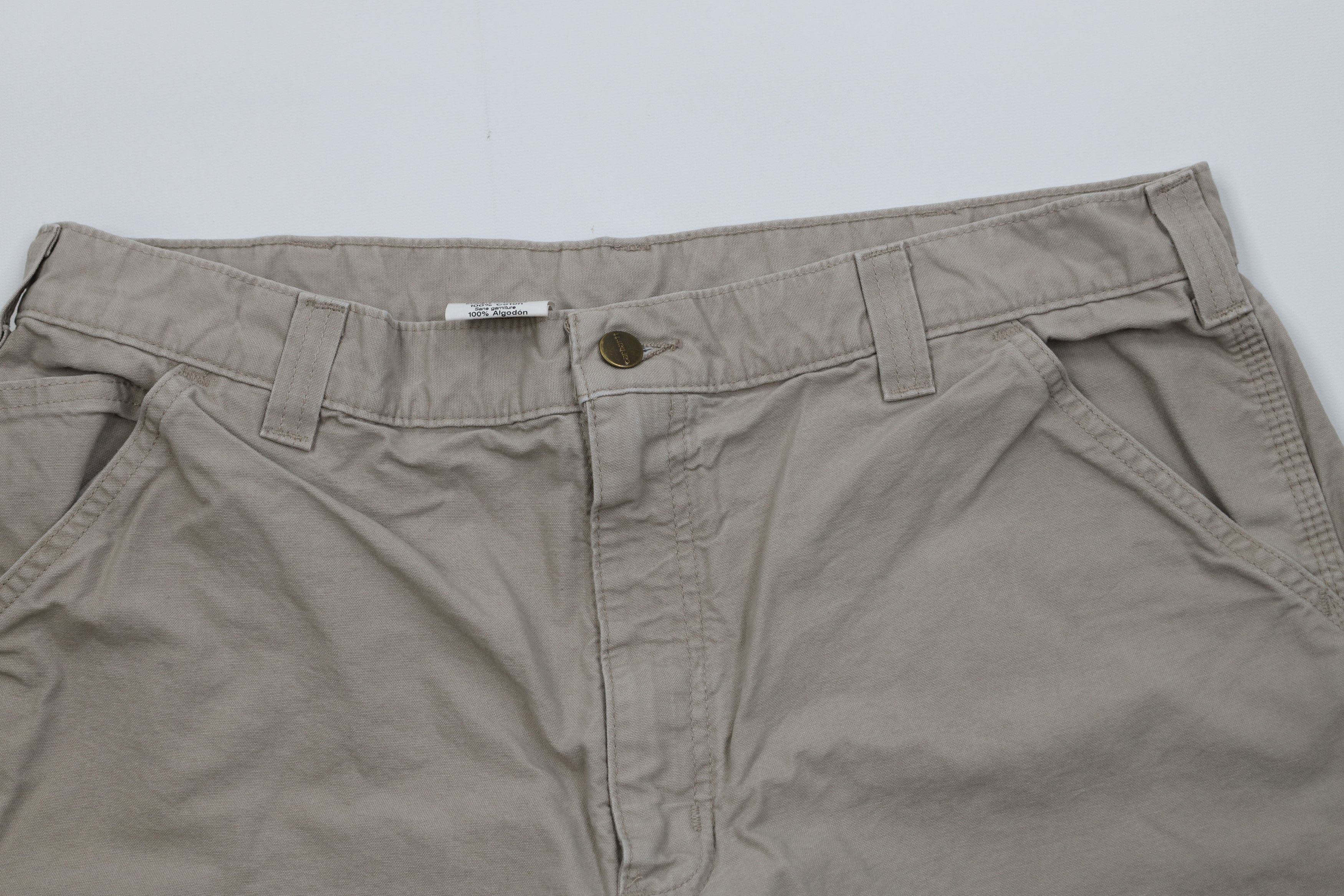 Carhartt Vintage Y2K Carhartt Spell Above Knee Relaxed Fit Shorts Tan Size US 38 / EU 54 - 2 Thumbnail