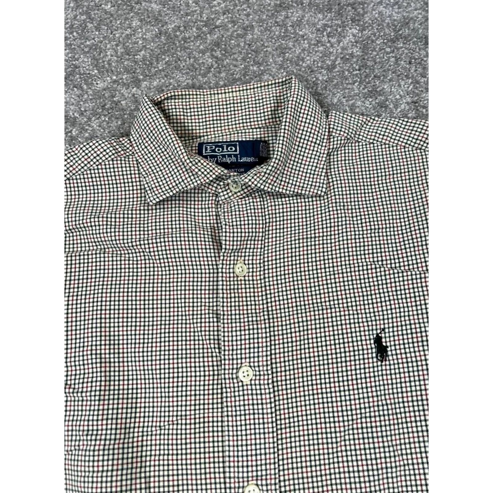 Polo Ralph Lauren VINTAGE Polo Ralph Lauren Shirt Mens Medium Stanton Green Red Cotton Button Up Size US M / EU 48-50 / 2 - 2 Thumbnail