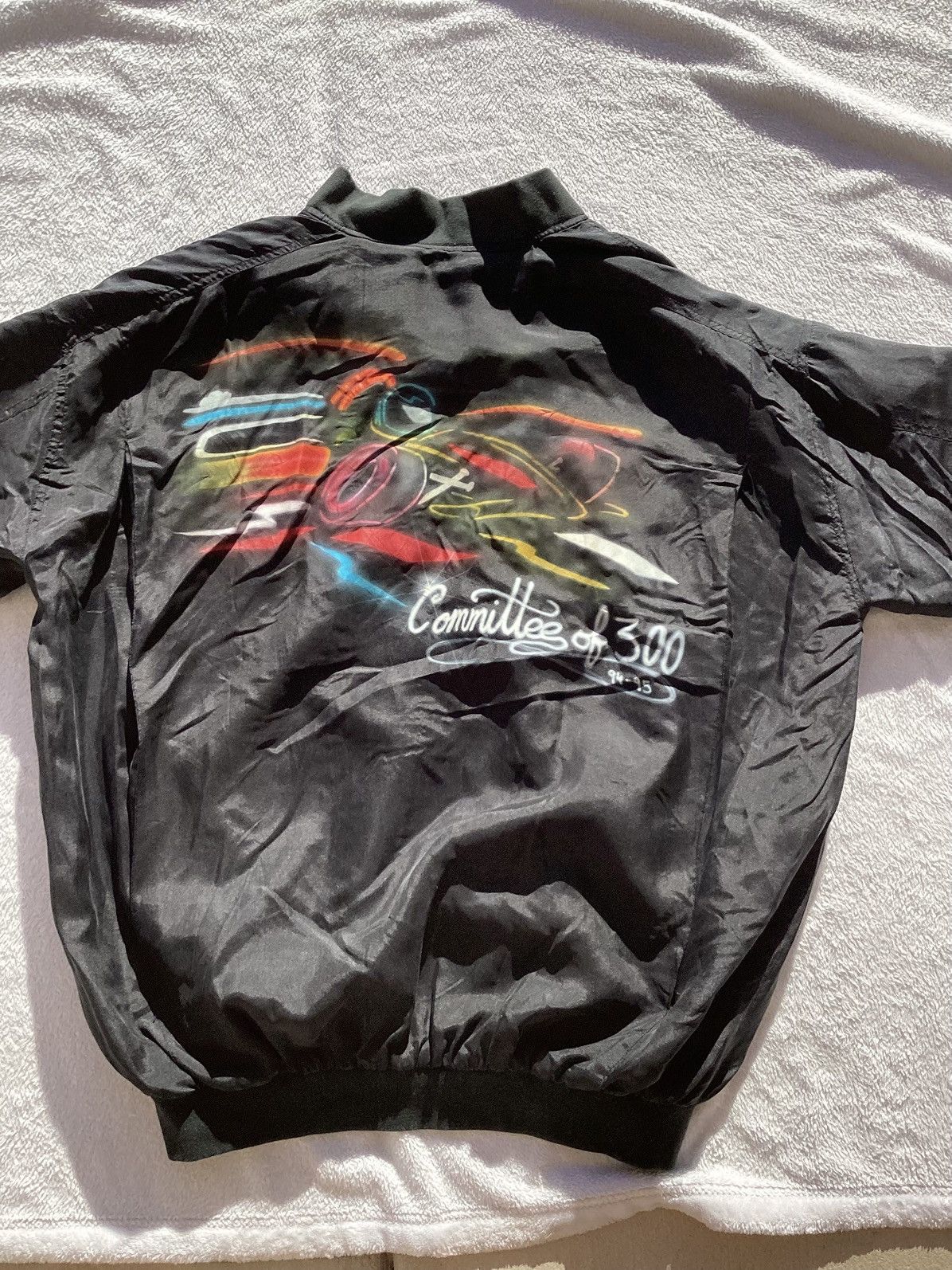 Robert Stock × Vintage Vtg ‘94 custom airbrush zip up nylon motorcycle/riding jackt Size US L / EU 52-54 / 3 - 1 Thumbnail