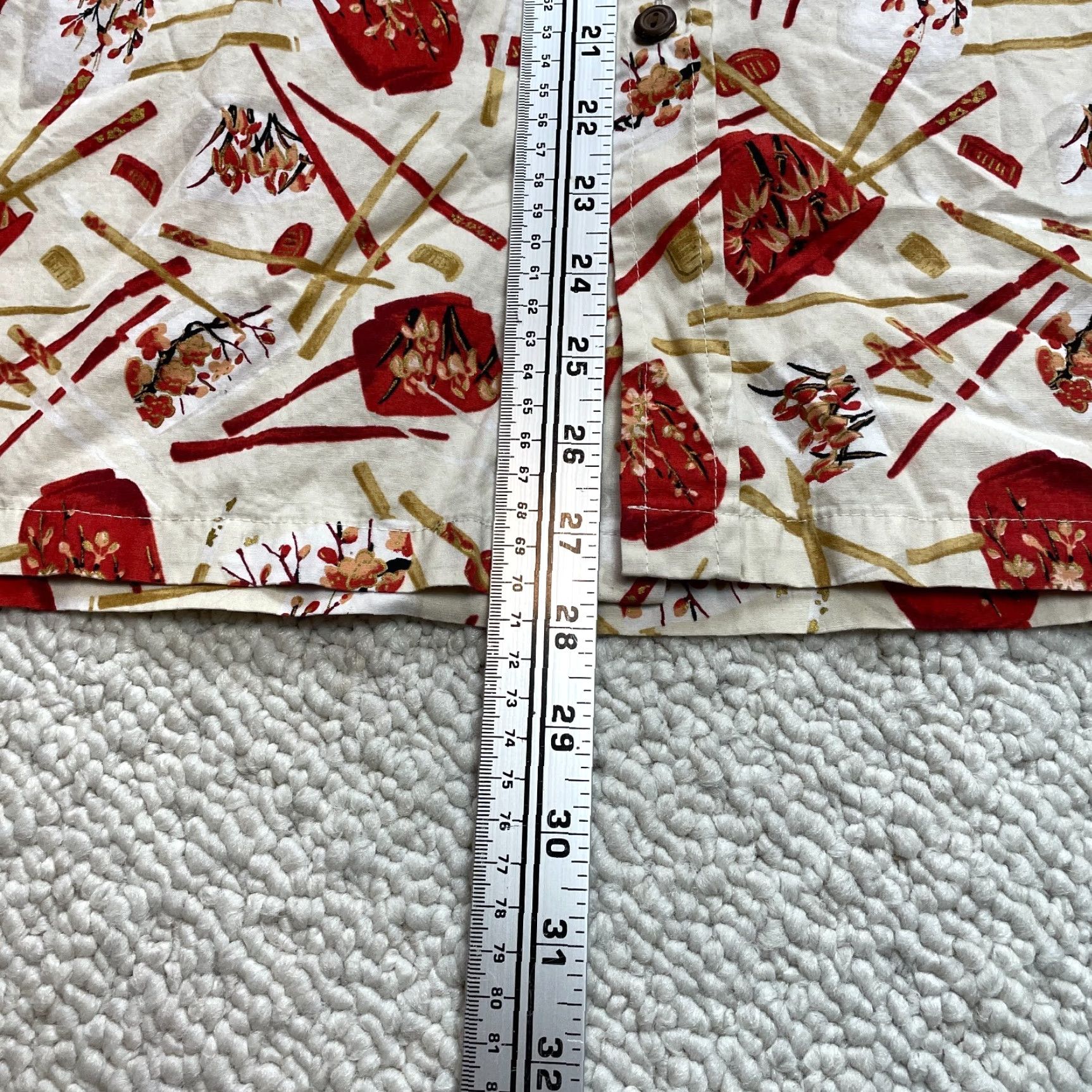 Vintage Full Moon Hawaii Shirt Mens L Beige Short Sleeve Hawaiian Japan Chopsticks Casual Size US L / EU 52-54 / 3 - 4 Thumbnail