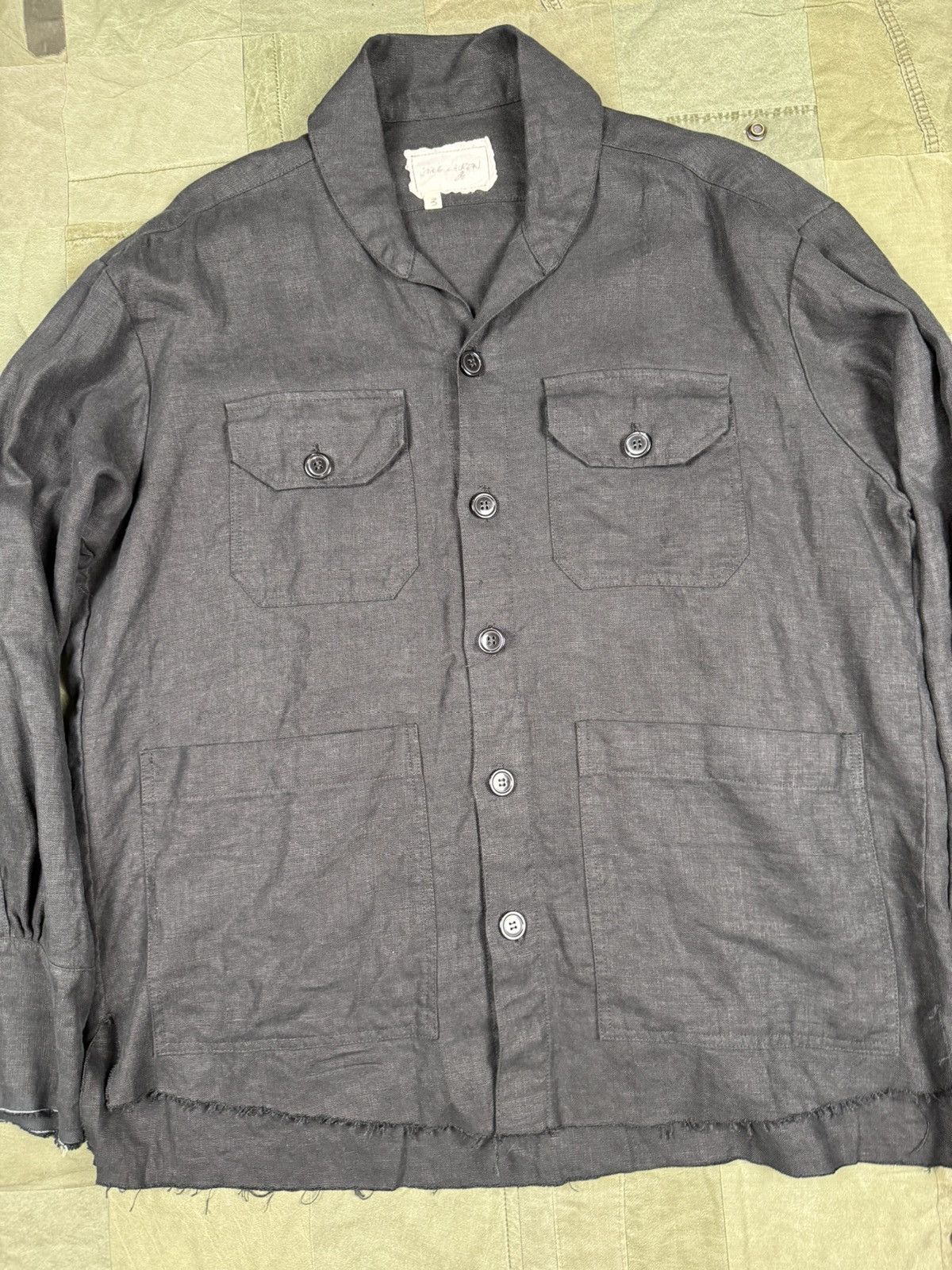 Greg Lauren Linen Boxy Studio Shirt Size US L / EU 52-54 / 3 - 3 Thumbnail